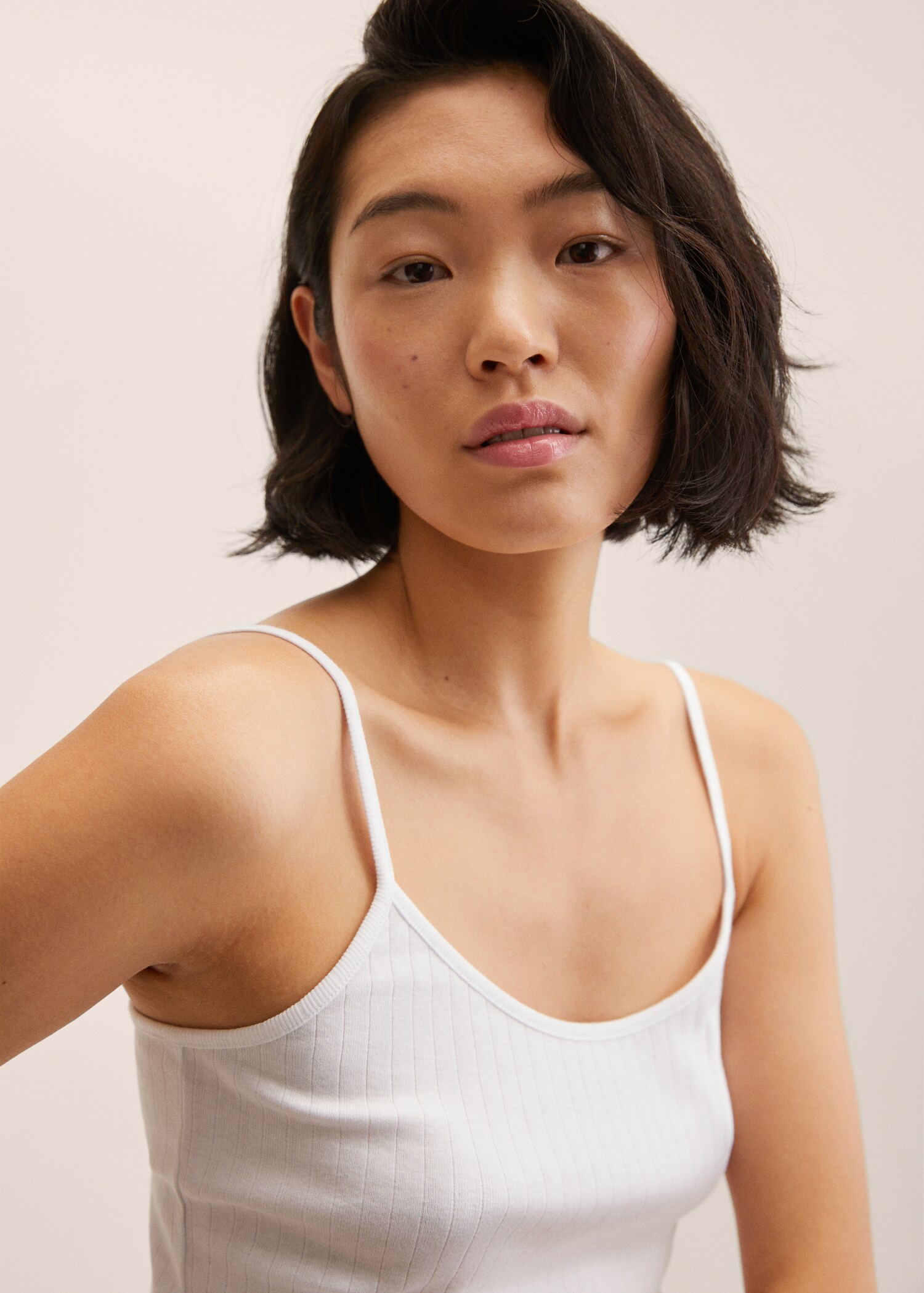 Ribbed cotton-blend top - Details of the article 1