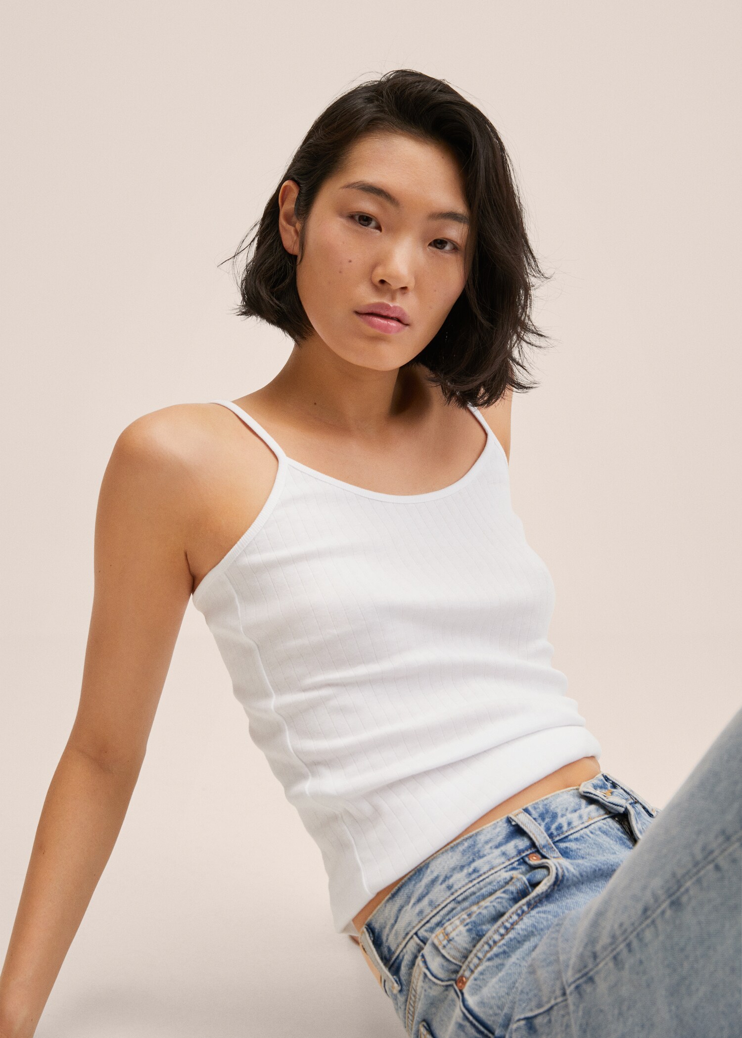 Ribbed cotton-blend top - Details of the article 2