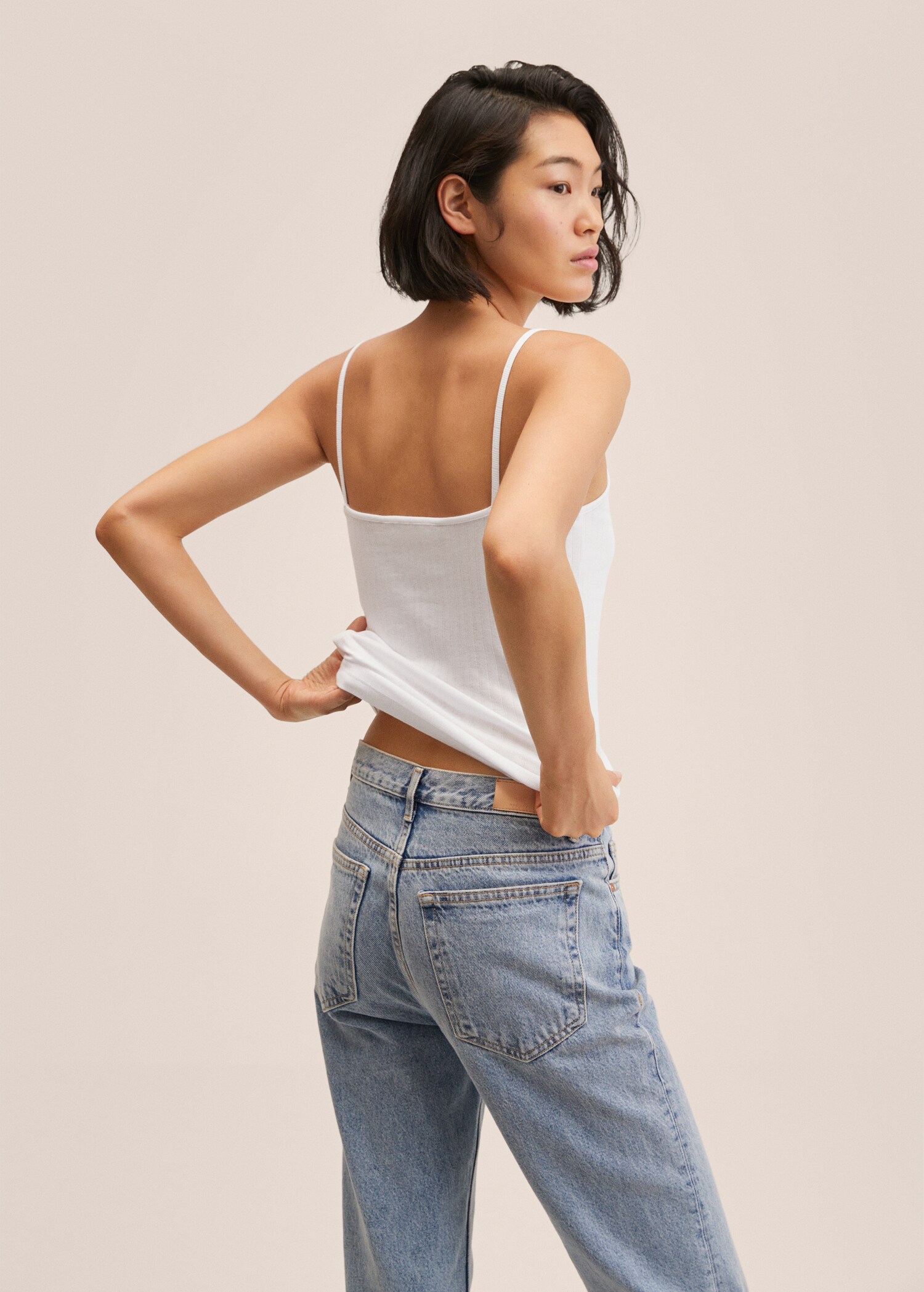 Ribbed cotton-blend top - Reverse of the article