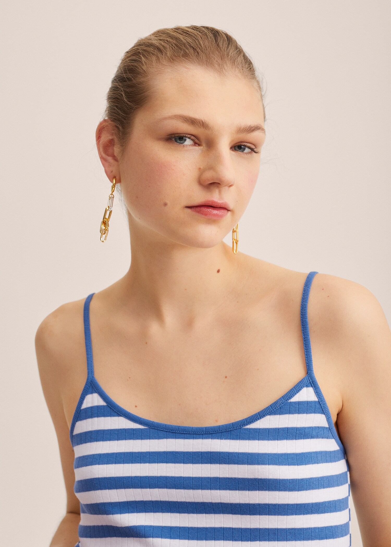 Ribbed cotton-blend top - Details of the article 1