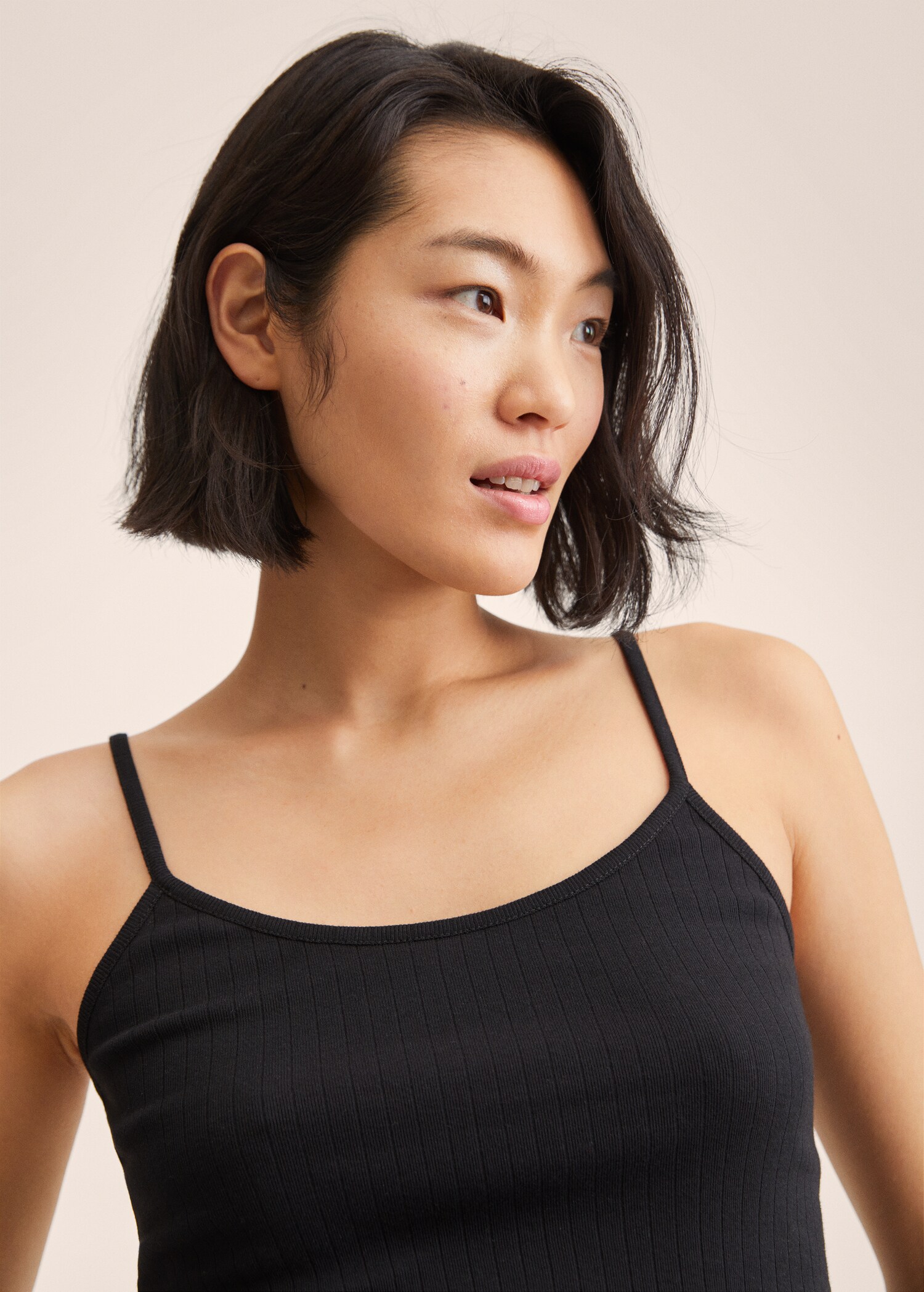 Ribbed cotton-blend top - Details of the article 1