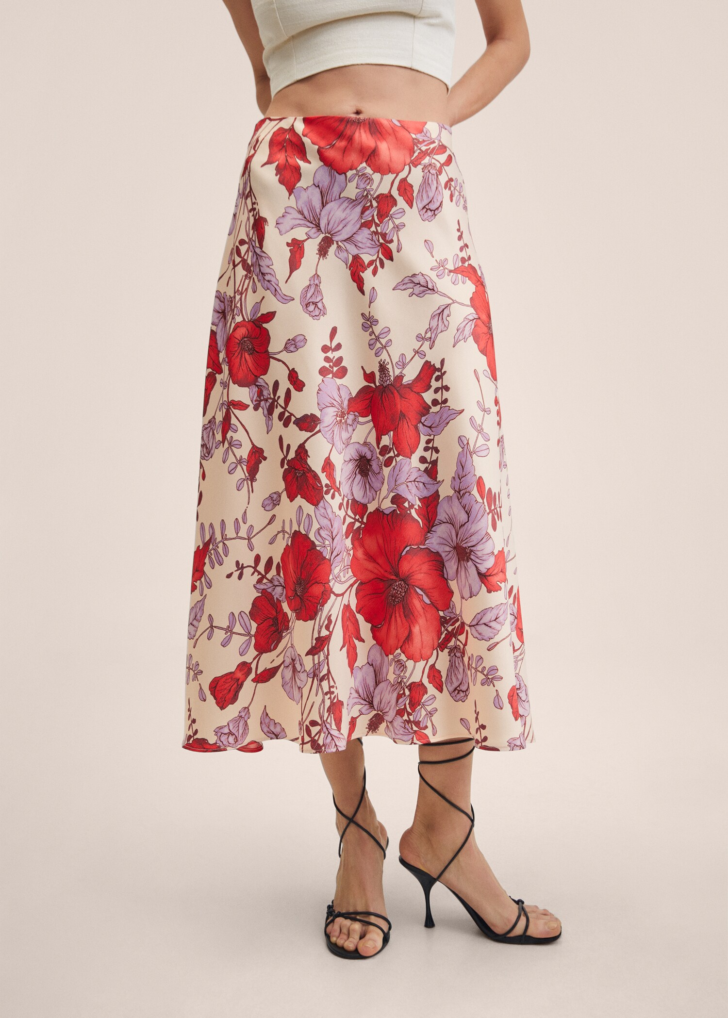 Falda fluida estampada - Plano medio
