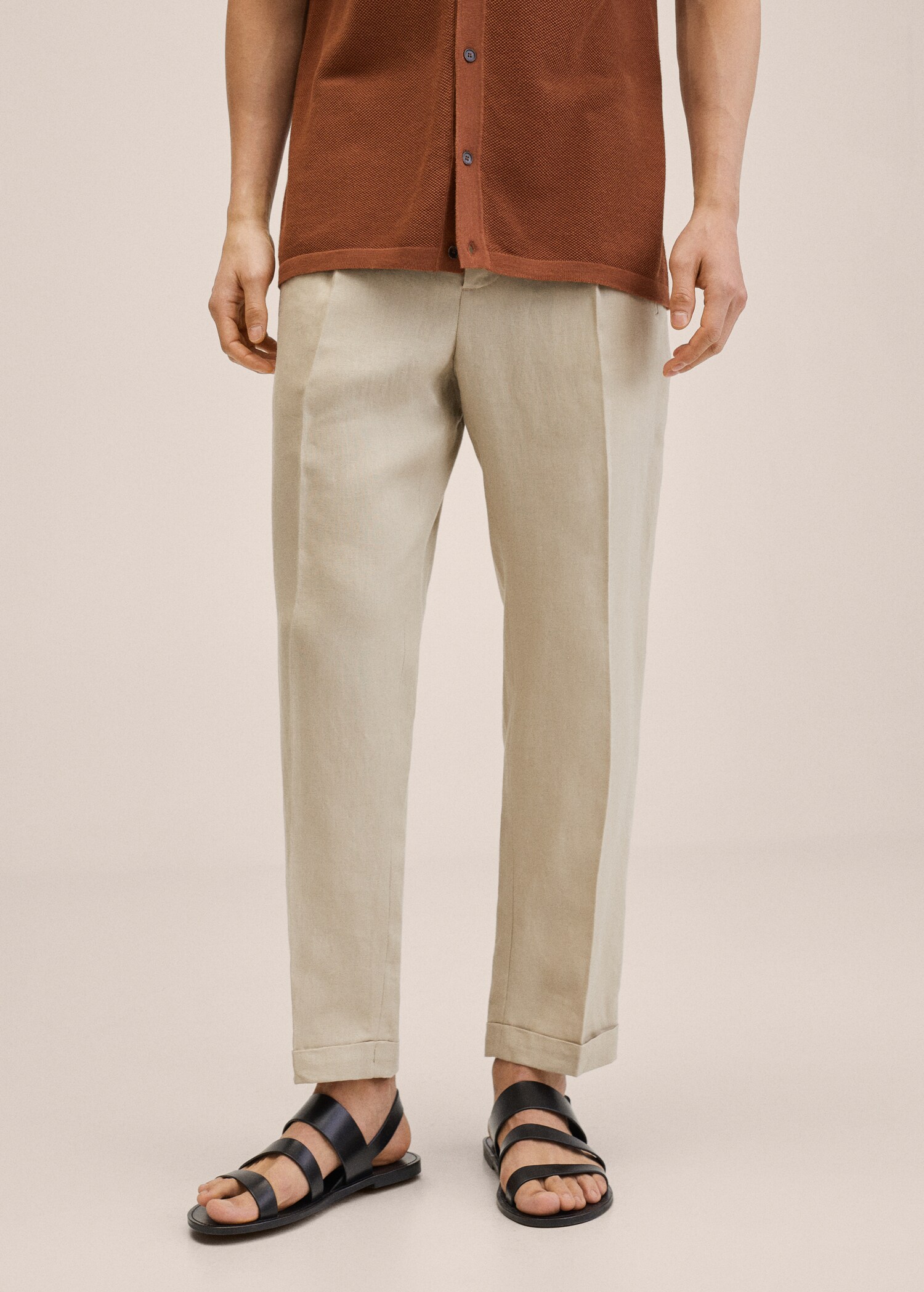 Relaxed linen trousers - Medium plane