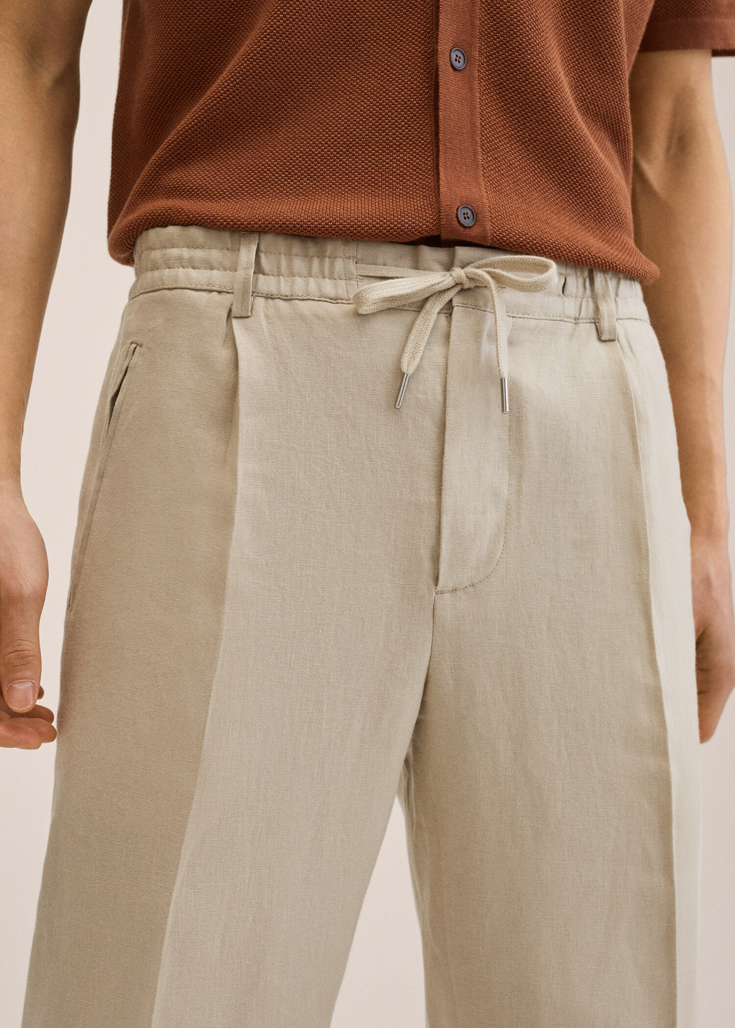 Relaxed linen trousers - Details of the article 1