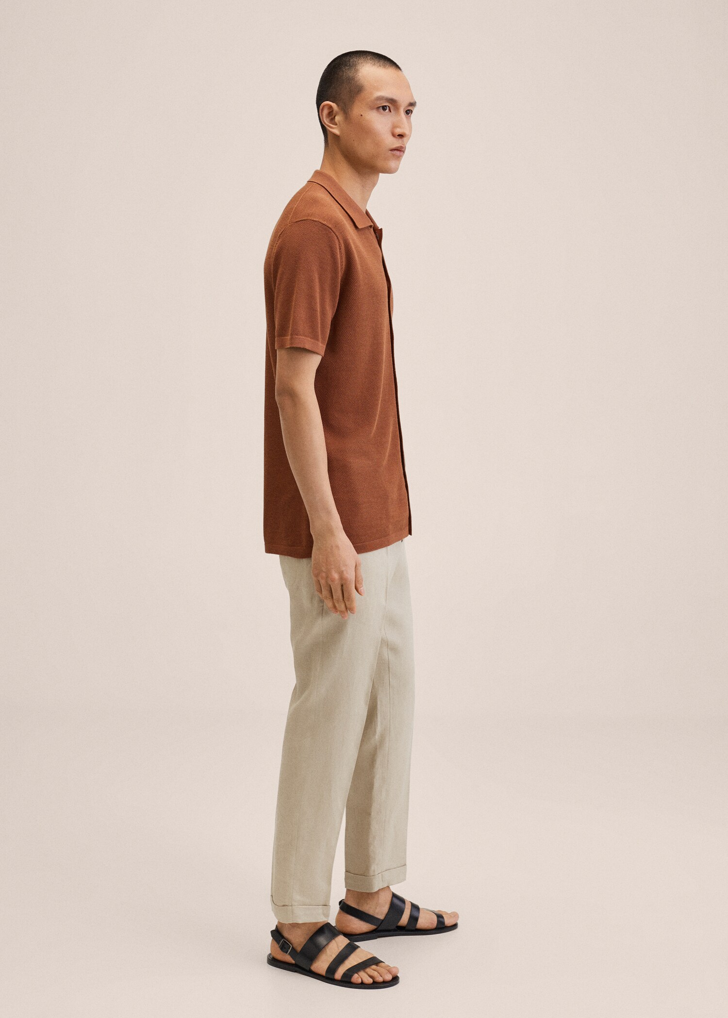 Relaxed linen trousers - Details of the article 2
