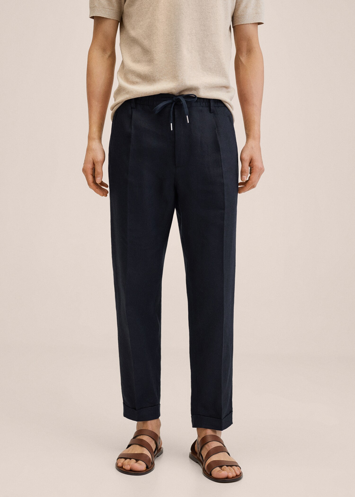Relaxed linen trousers - Medium plane