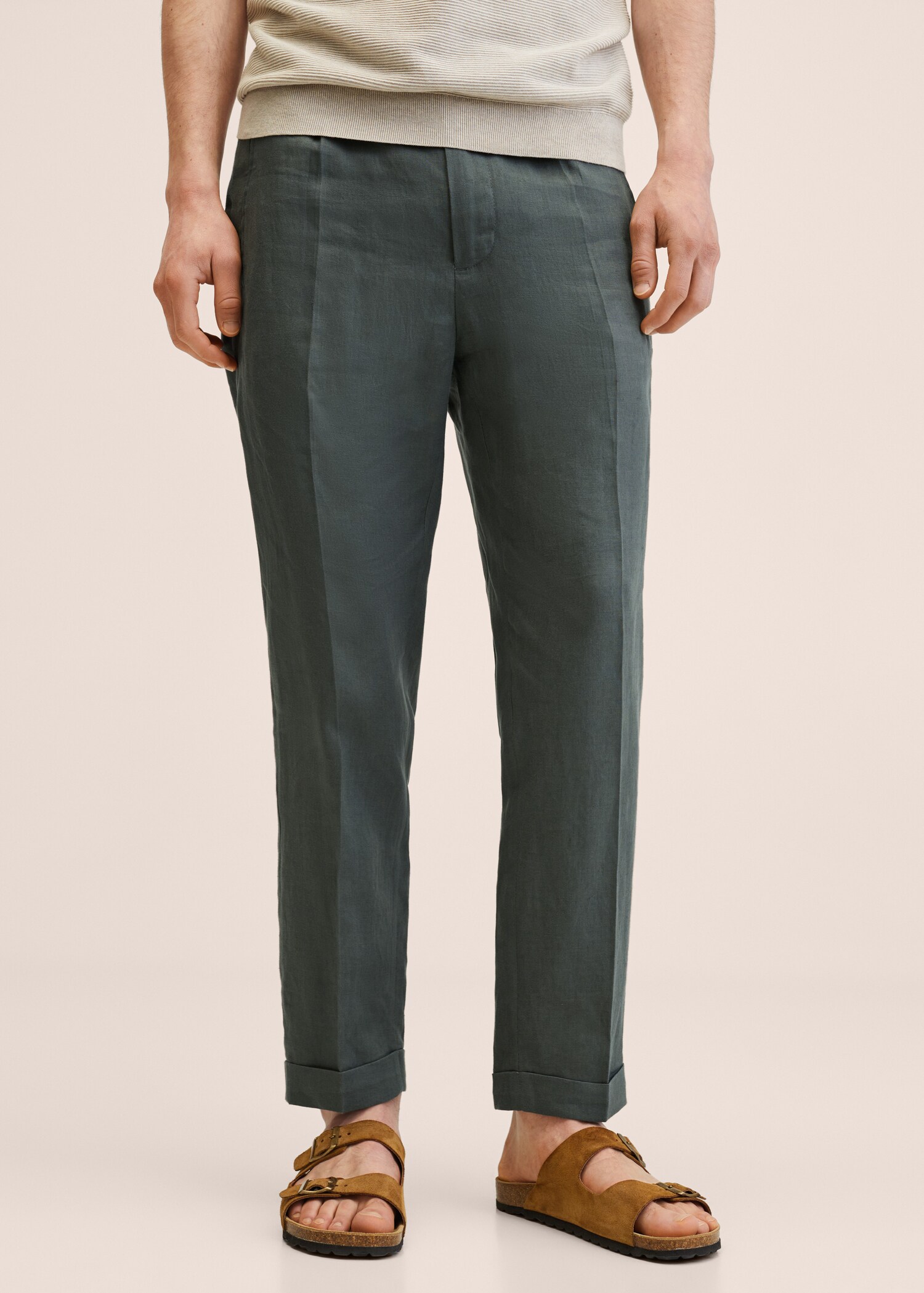 Relaxed linen trousers - Medium plane