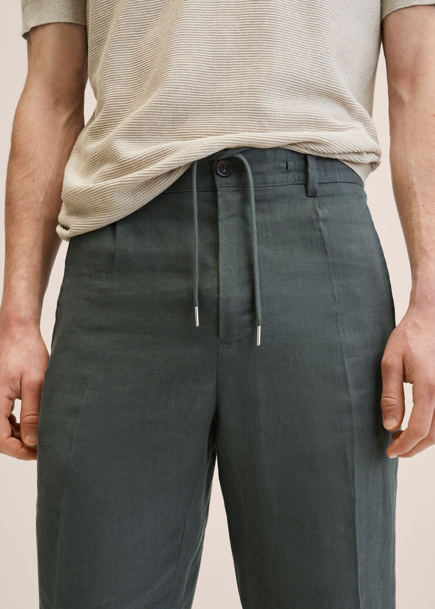 Relaxed linen trousers - Details of the article 1