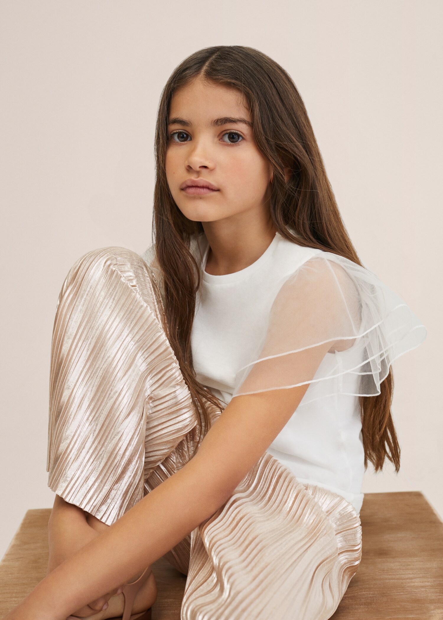 Metallic pleated trousers - Medium plane