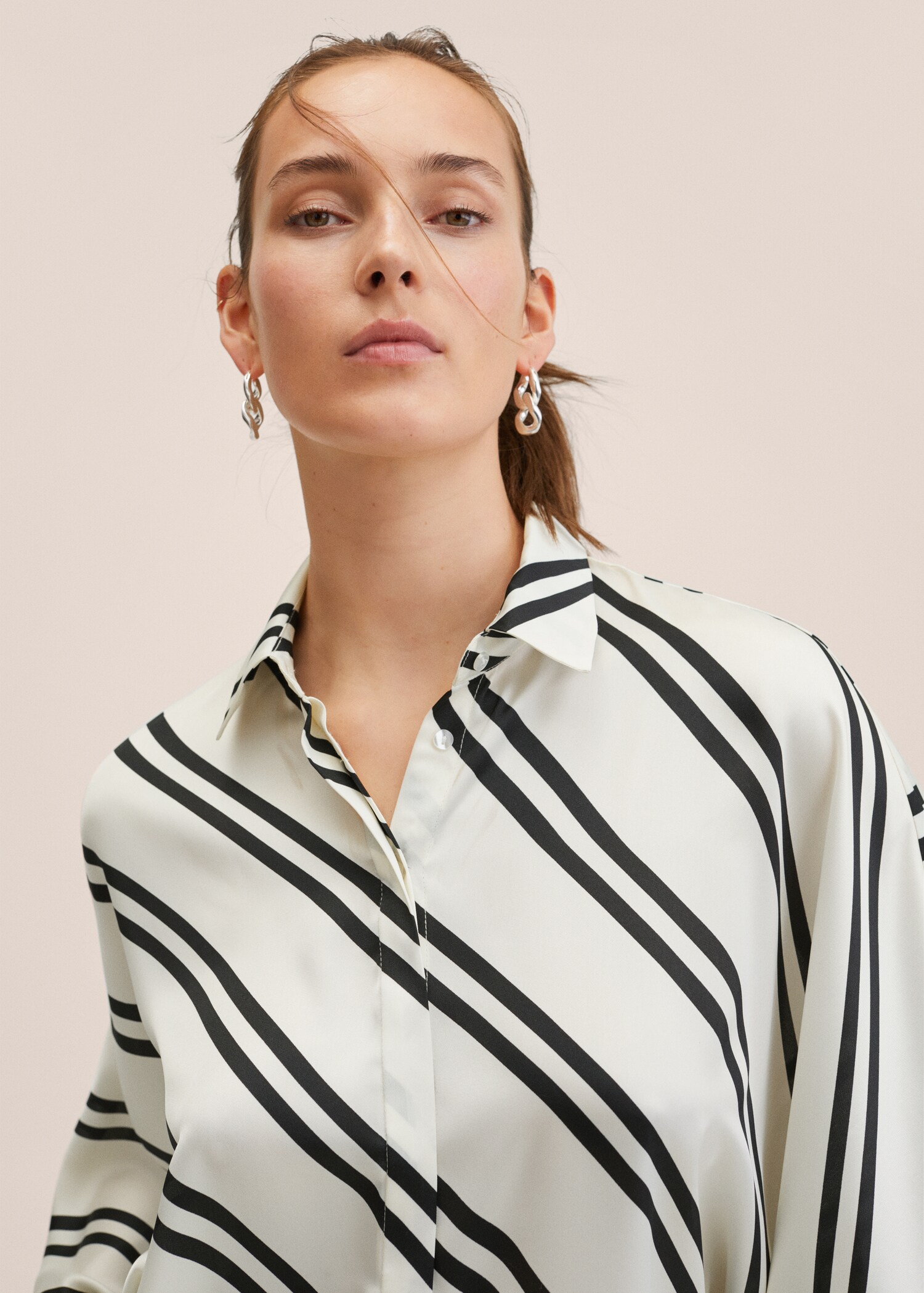 Blusa satinada rayas - Detalle del artículo 1