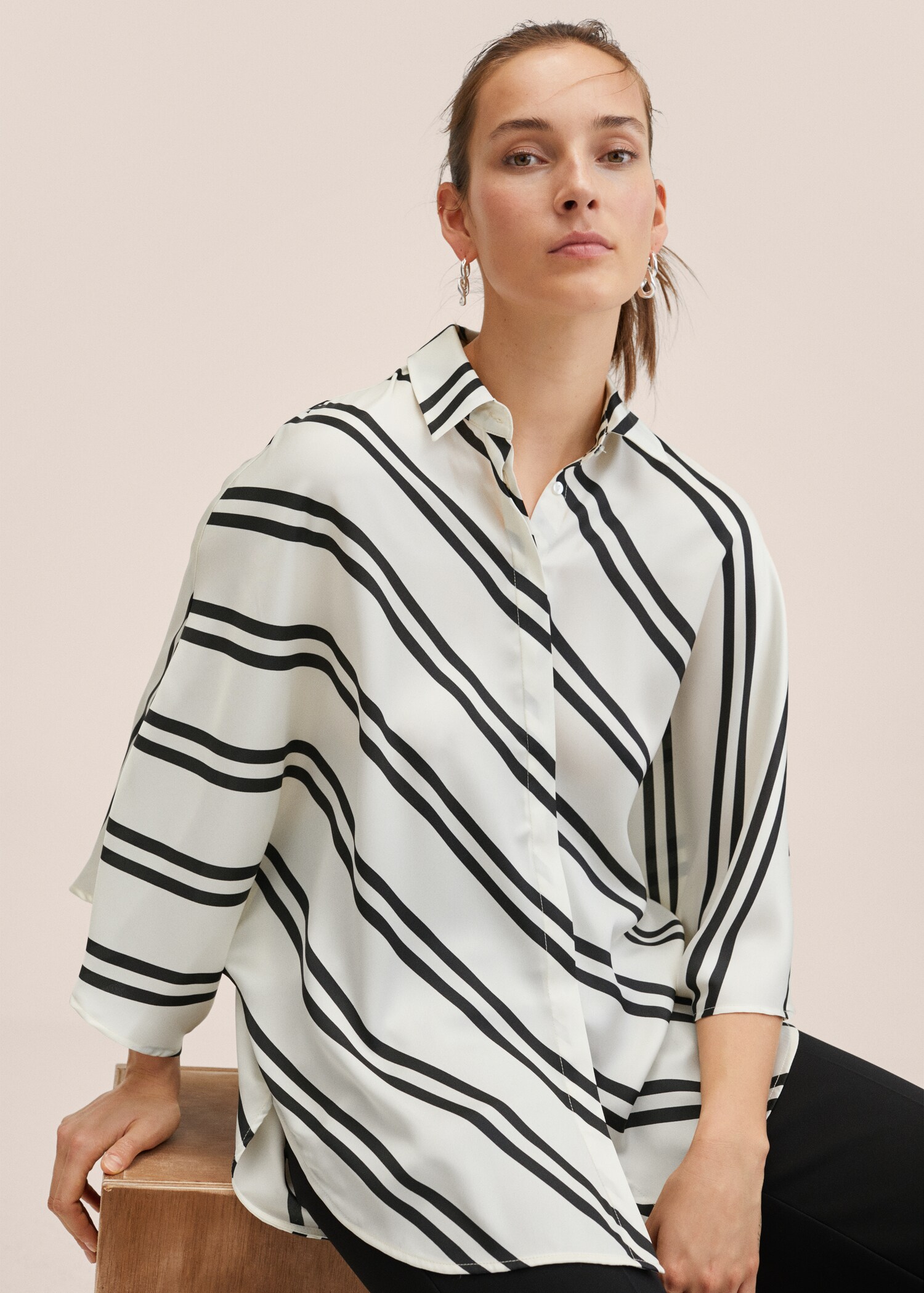Blusa satinada rayas - Detalle del artículo 2