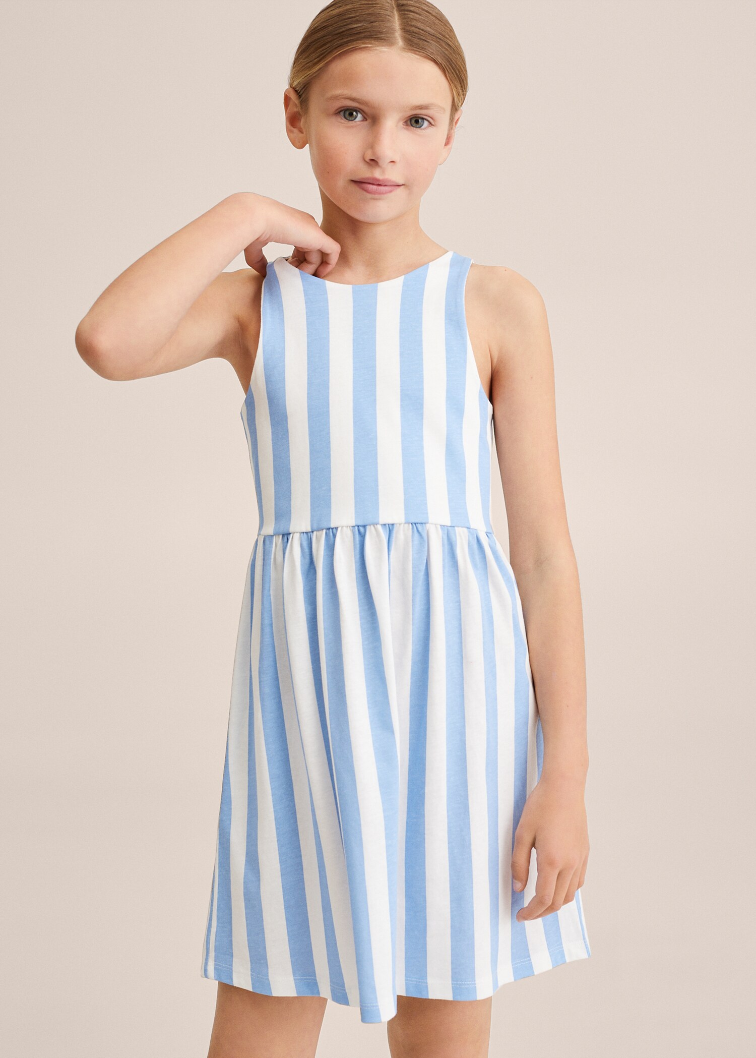 Striped cotton-blend dress - Details of the article 1