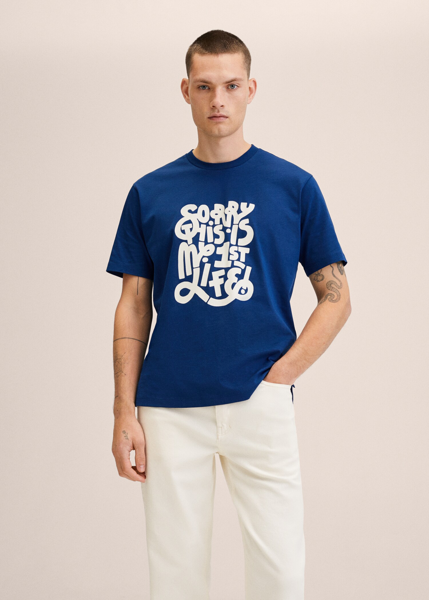 Printed cotton-blend t-shirt - Medium plane