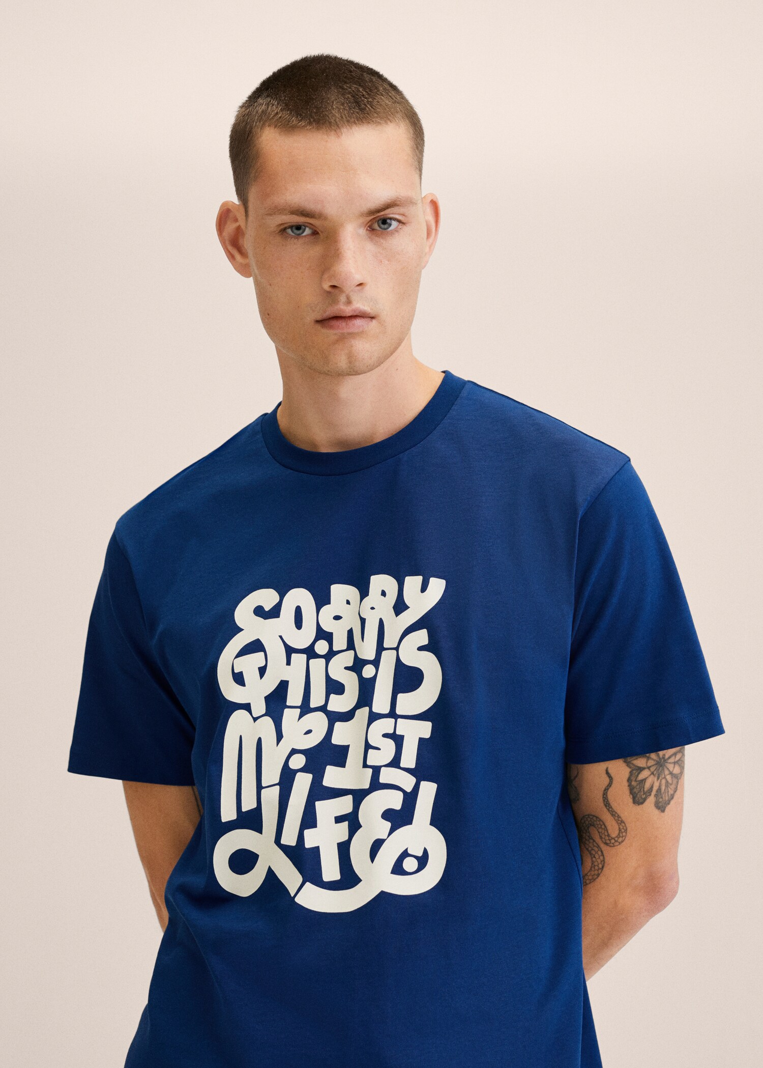 Printed cotton-blend t-shirt - Details of the article 1