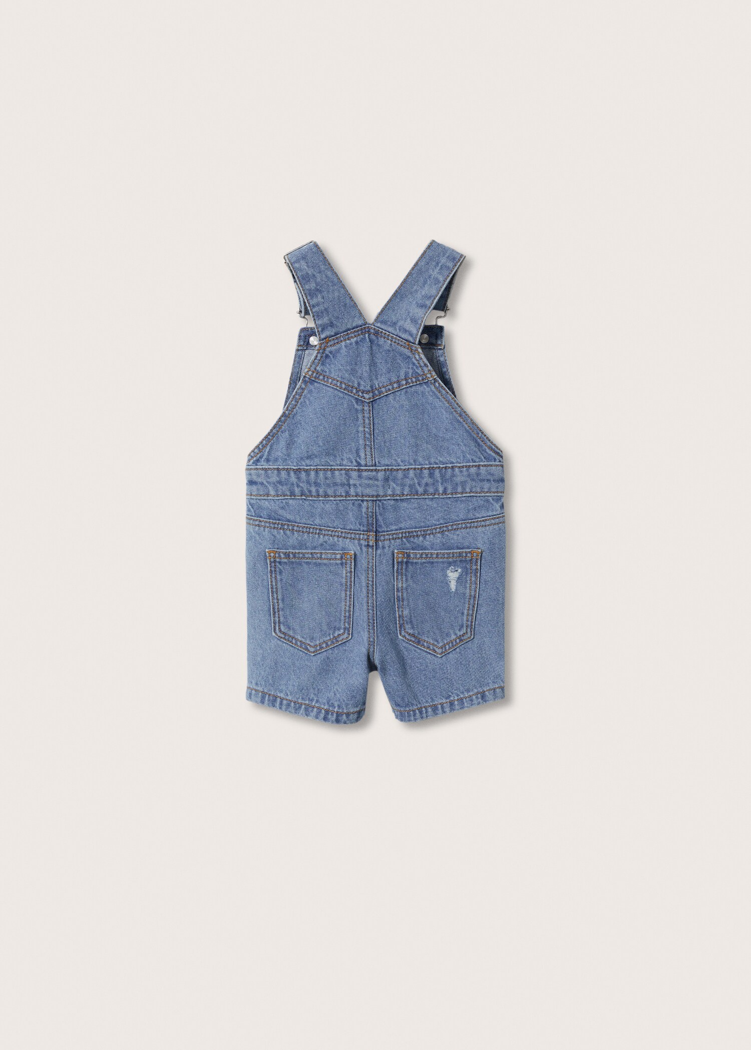 Short denim dungarees - Reverse of the article