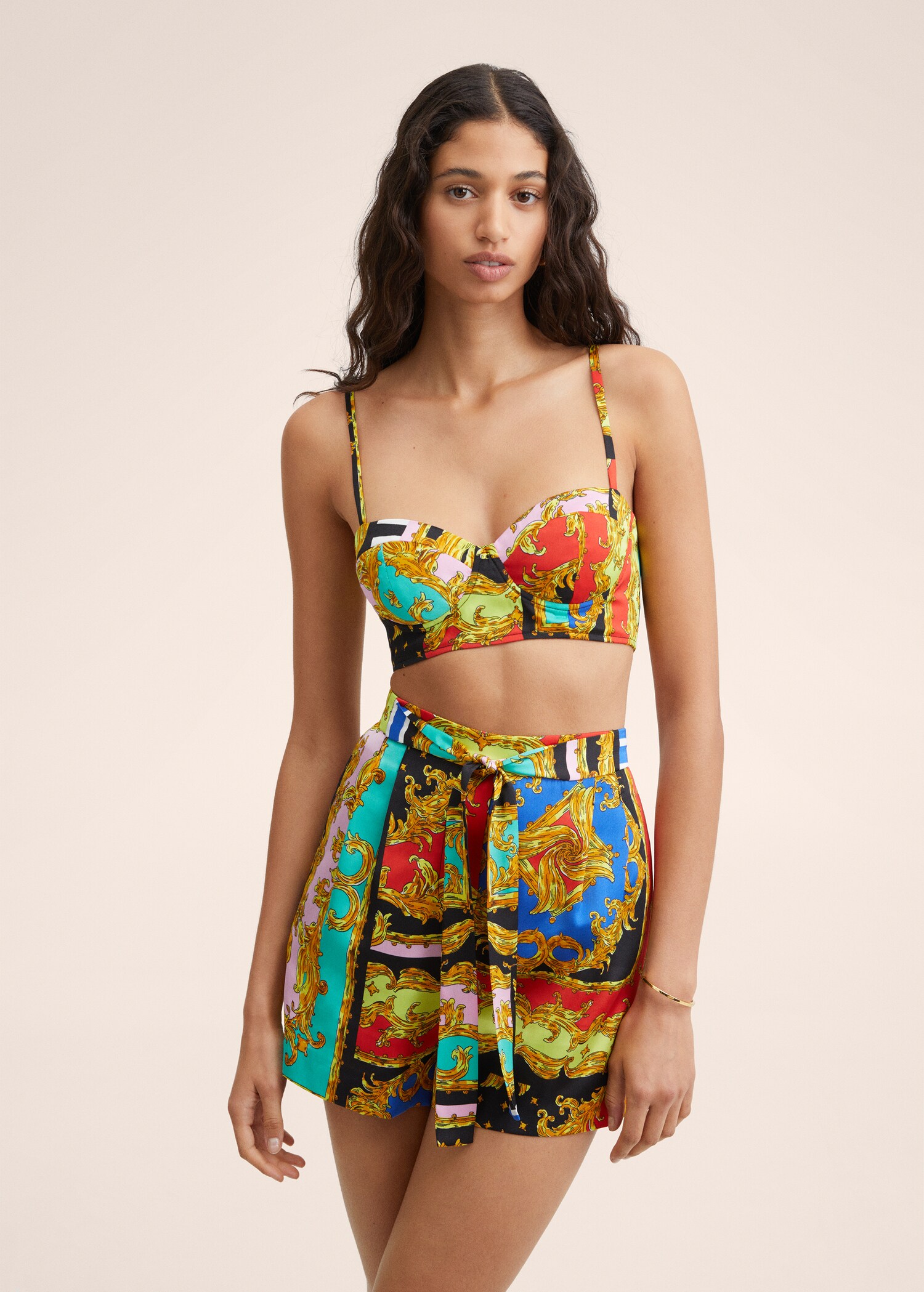 Printed flowy shorts - Details of the article 1