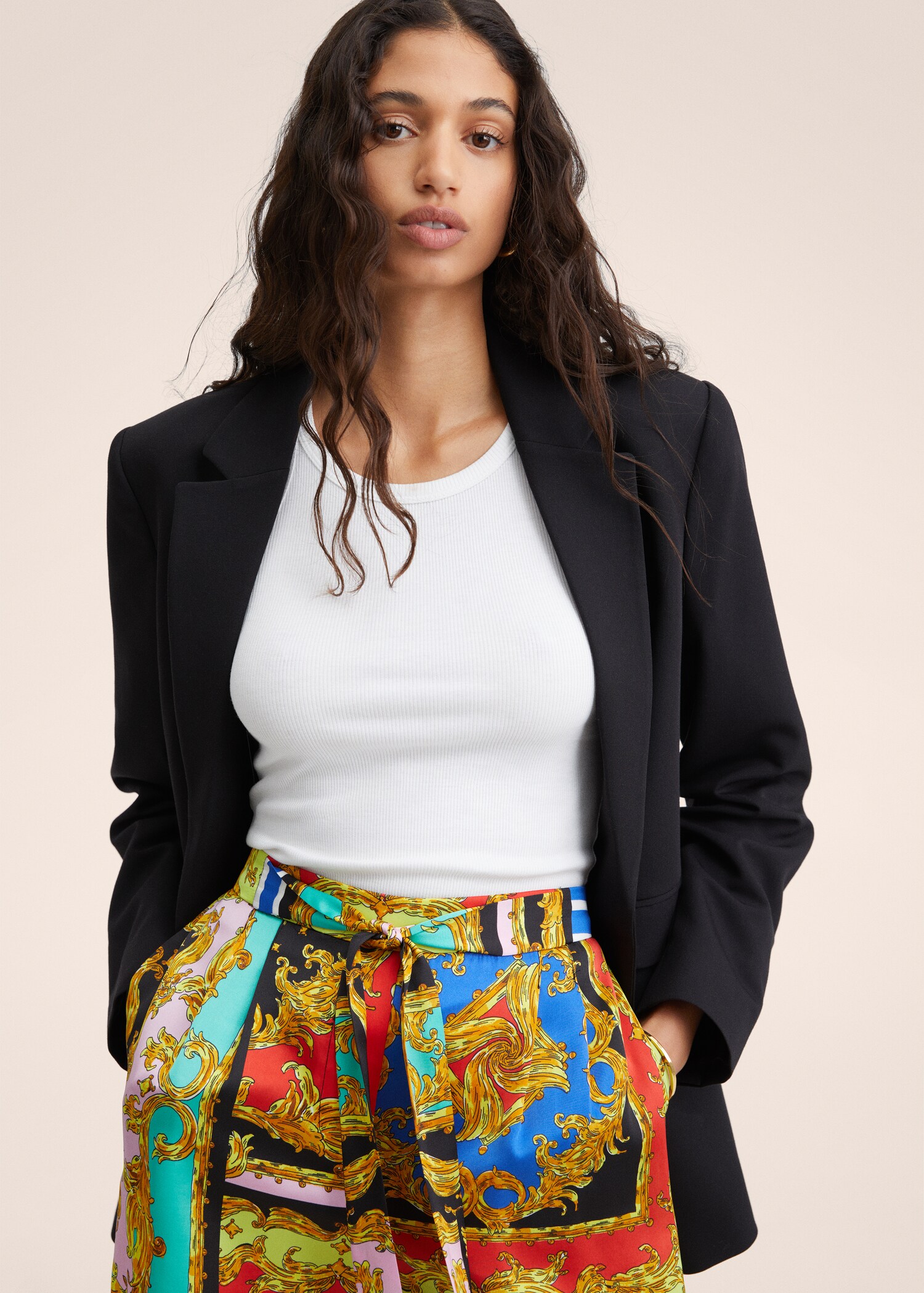 Printed flowy shorts - Details of the article 2