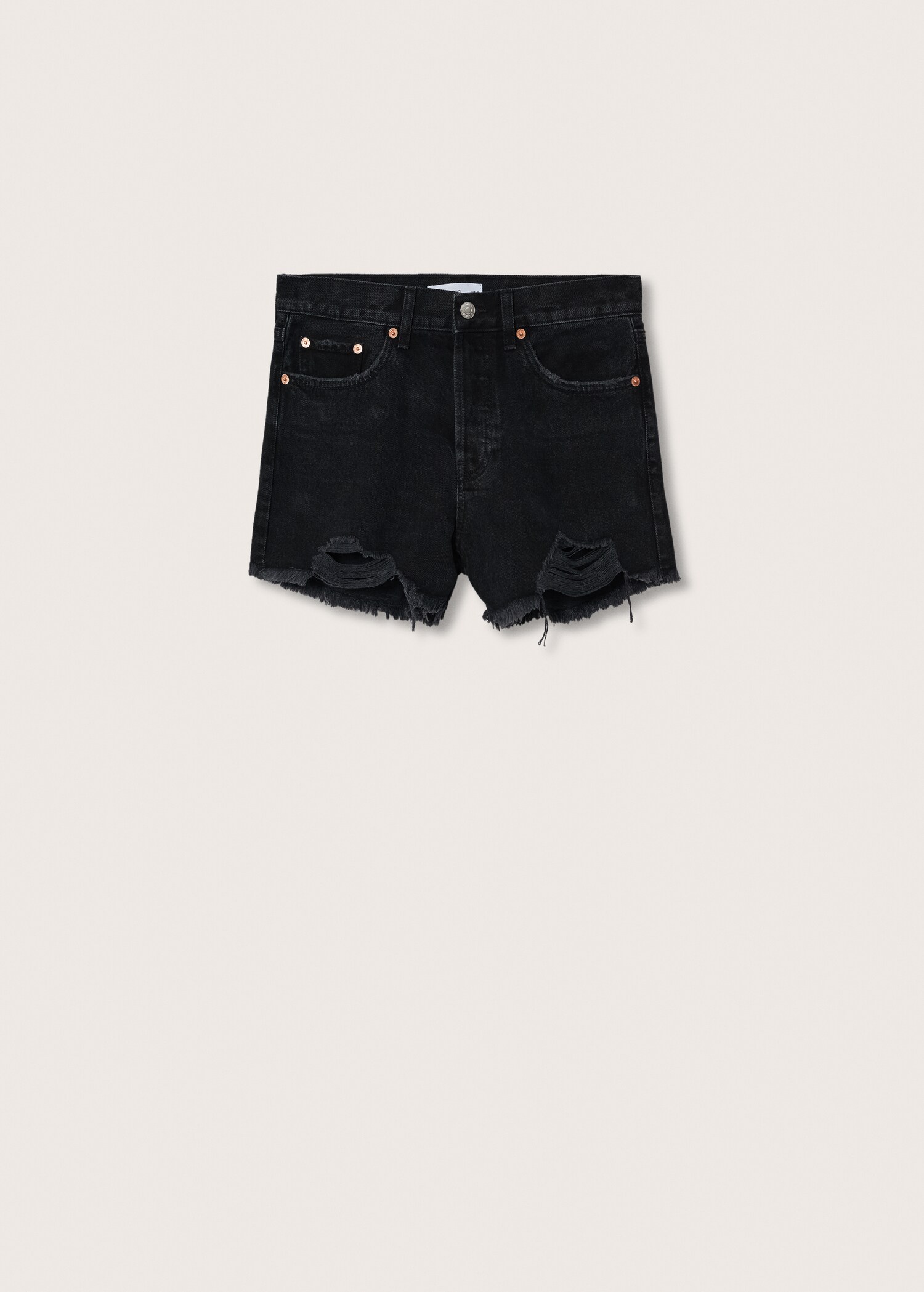 Mini shorts with frayed hem - Article without model