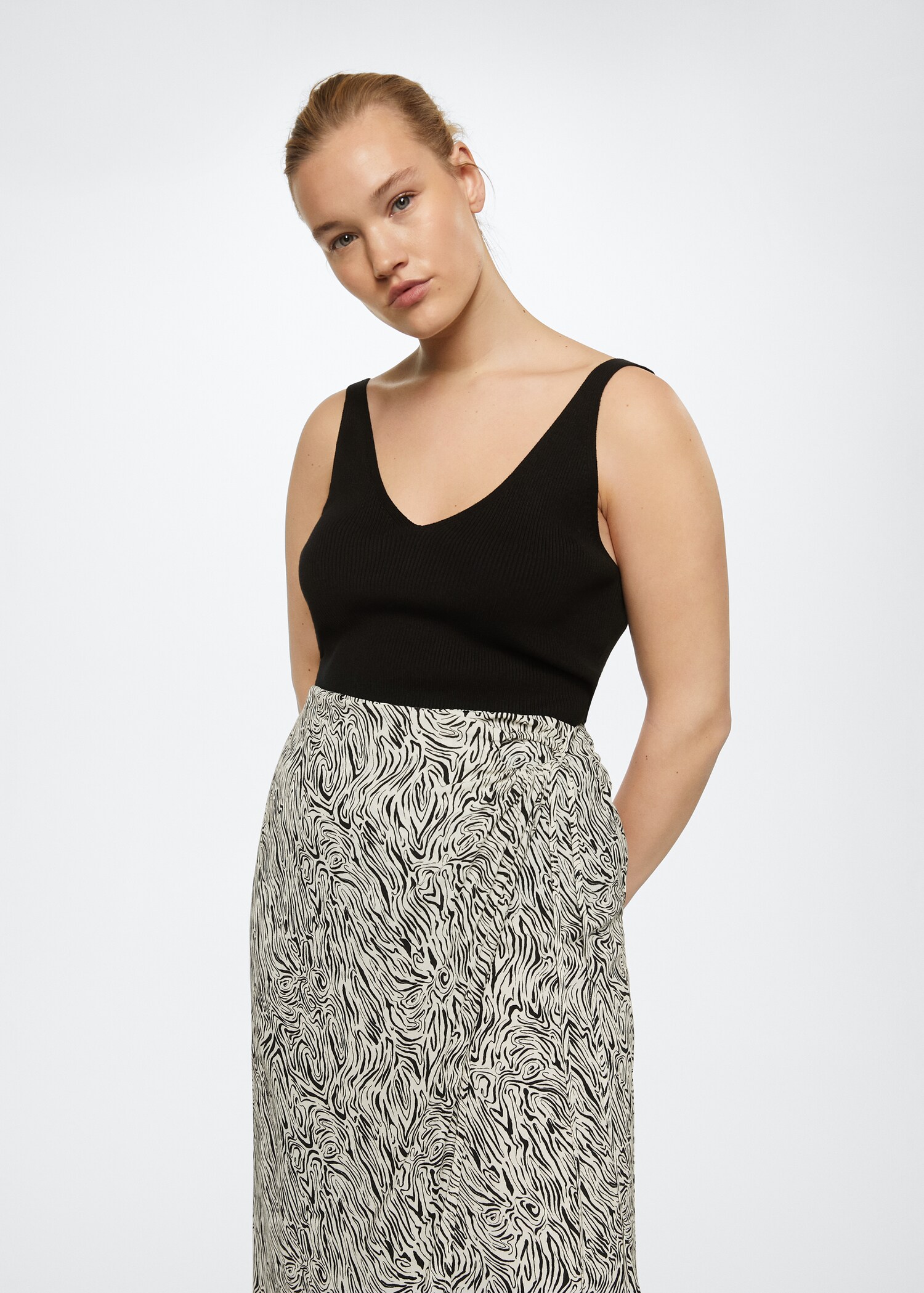 Wrap print skirt - Details of the article 4