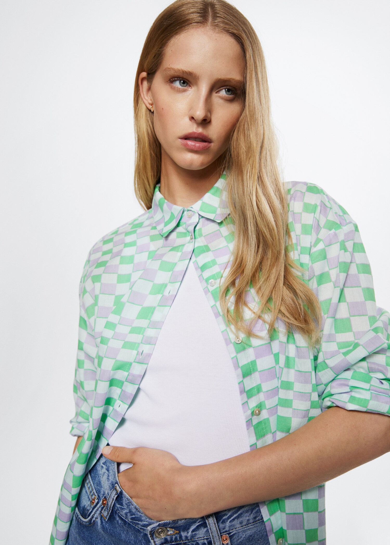 Printed cotton shirt - Medium plane