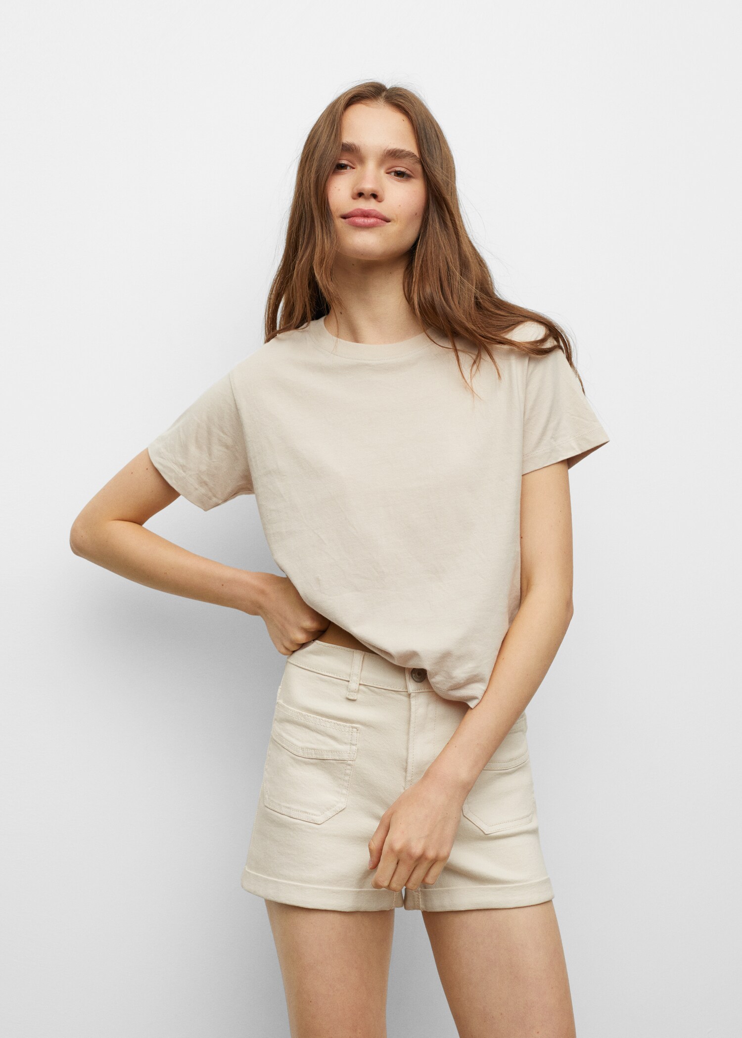Denim shorts with pockets - Medium plane