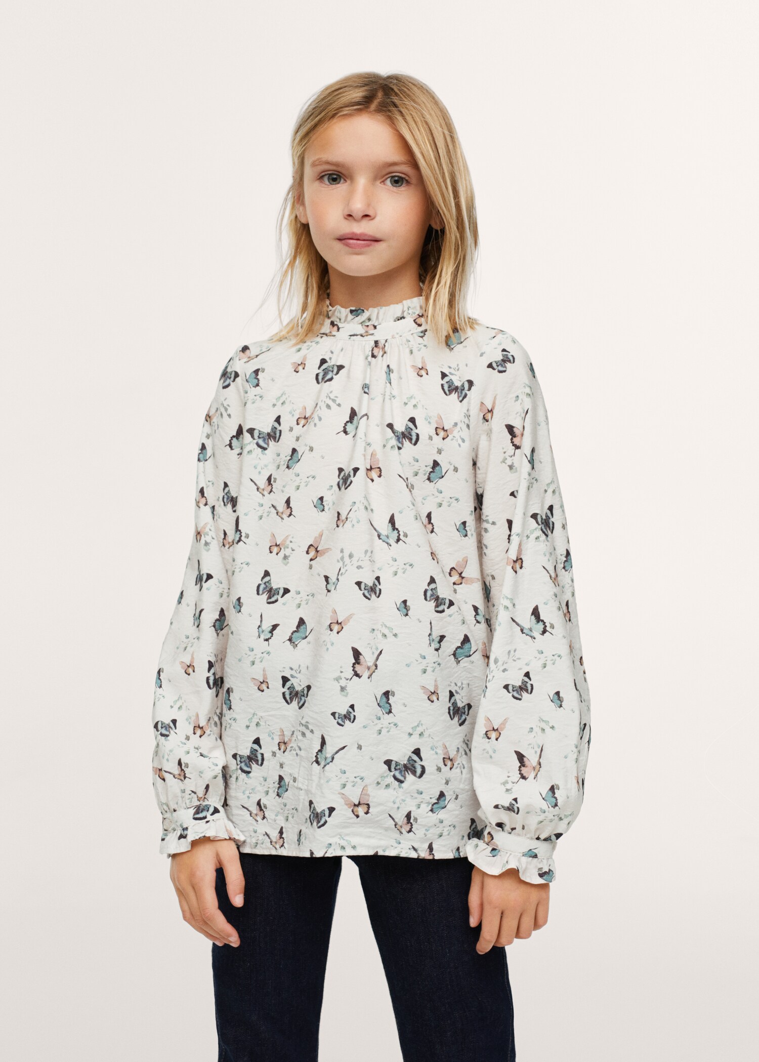 Butterfly-print blouse - Medium plane