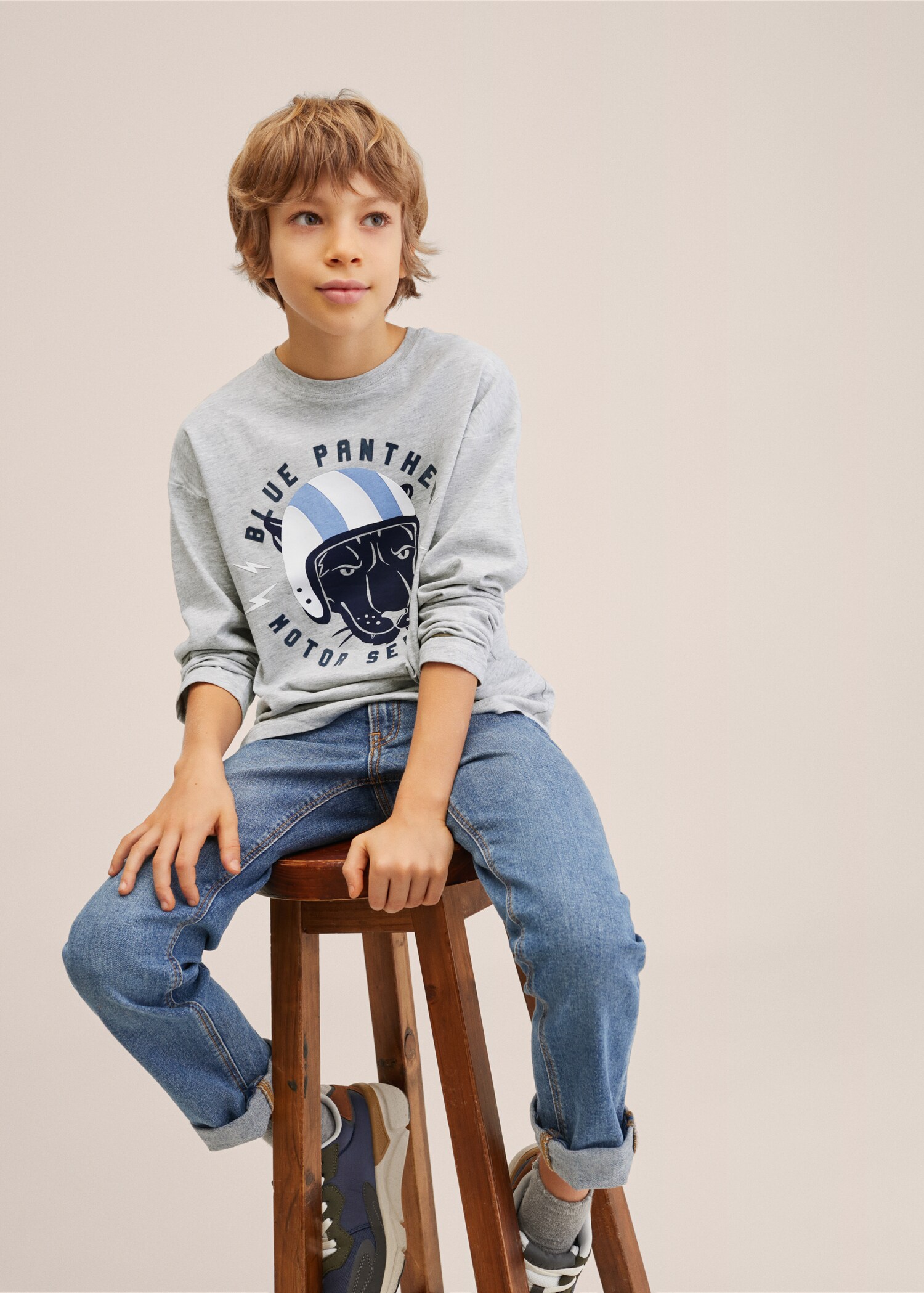 Camiseta manga larga estampada - Plano medio