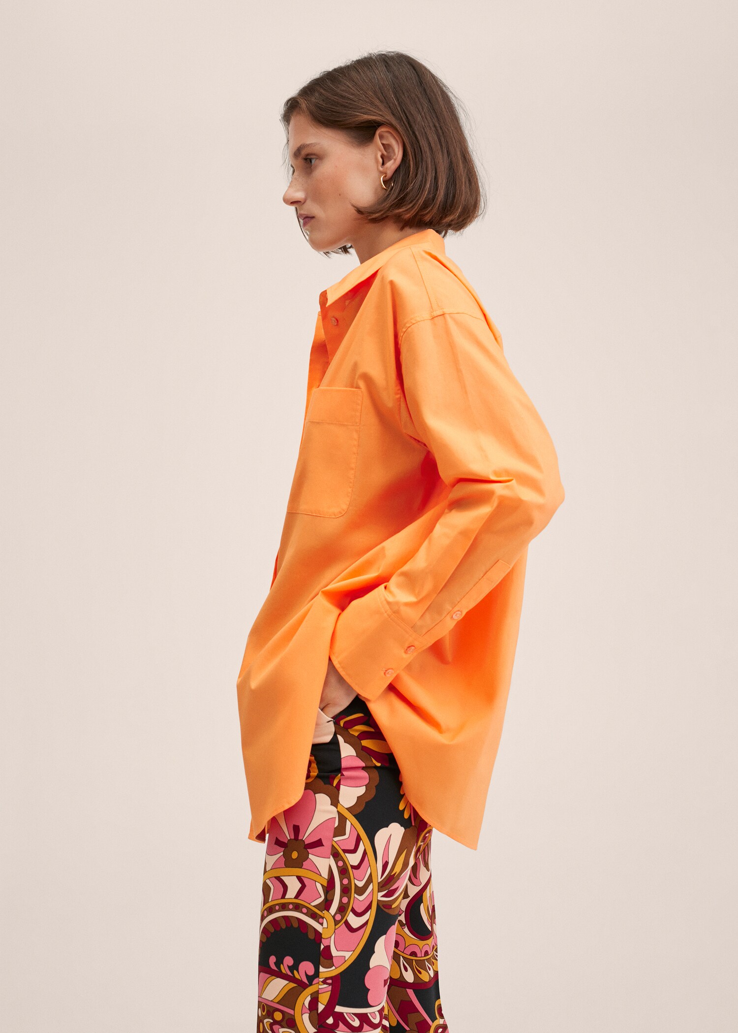 Oversize cotton shirt - Details of the article 1