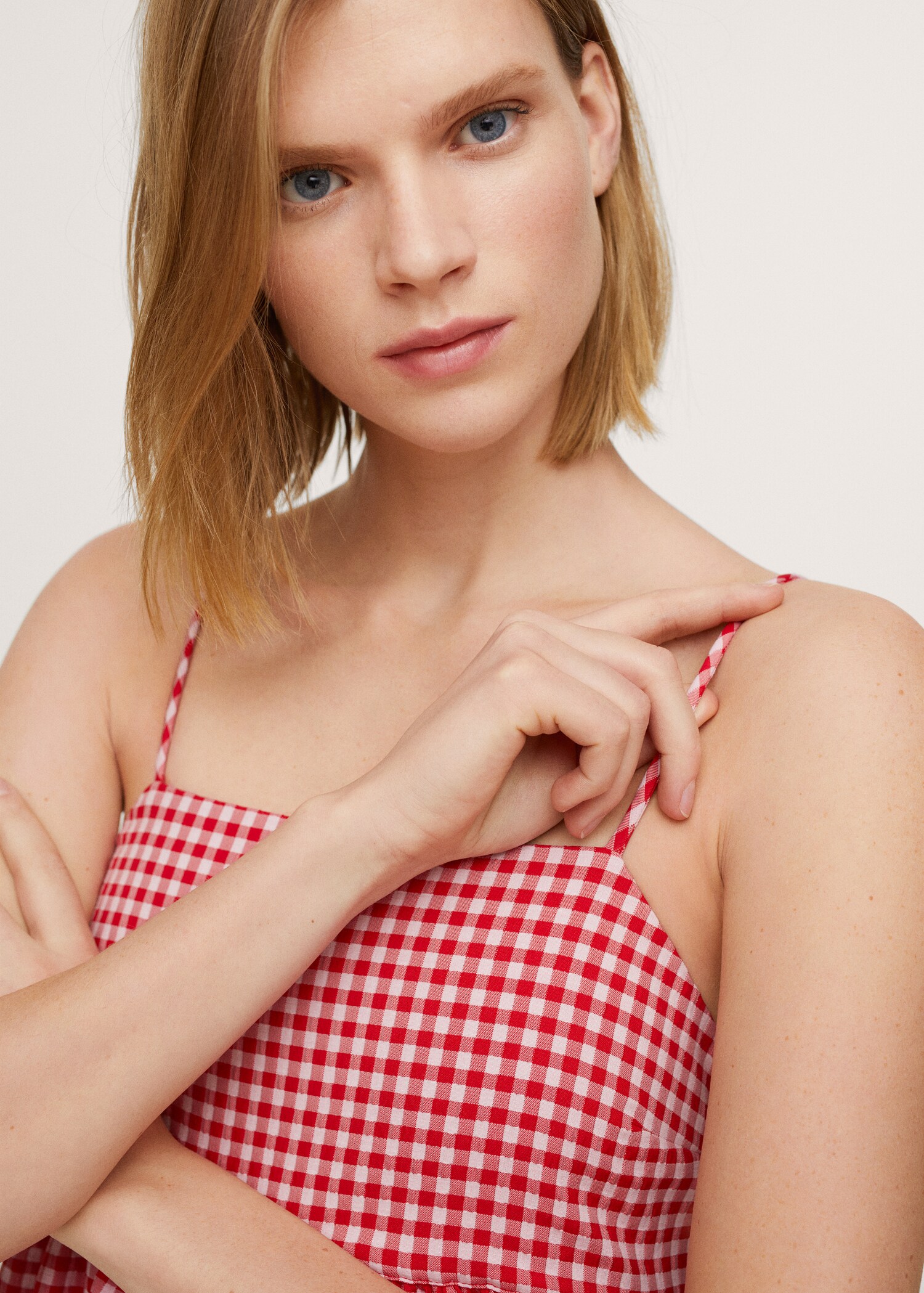 Gingham check cottoned dress - Details of the article 1