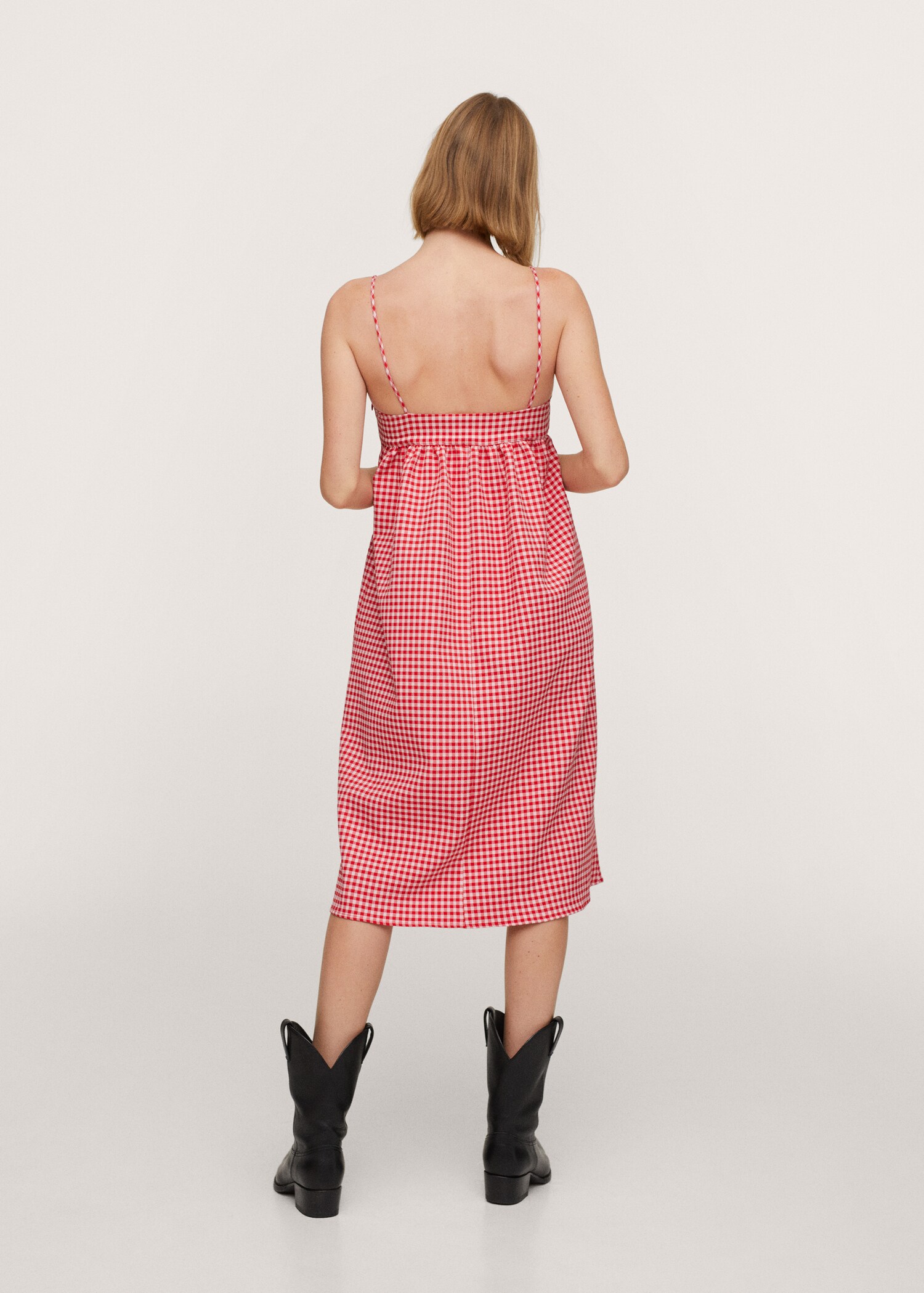 Gingham check cottoned dress - Reverse of the article