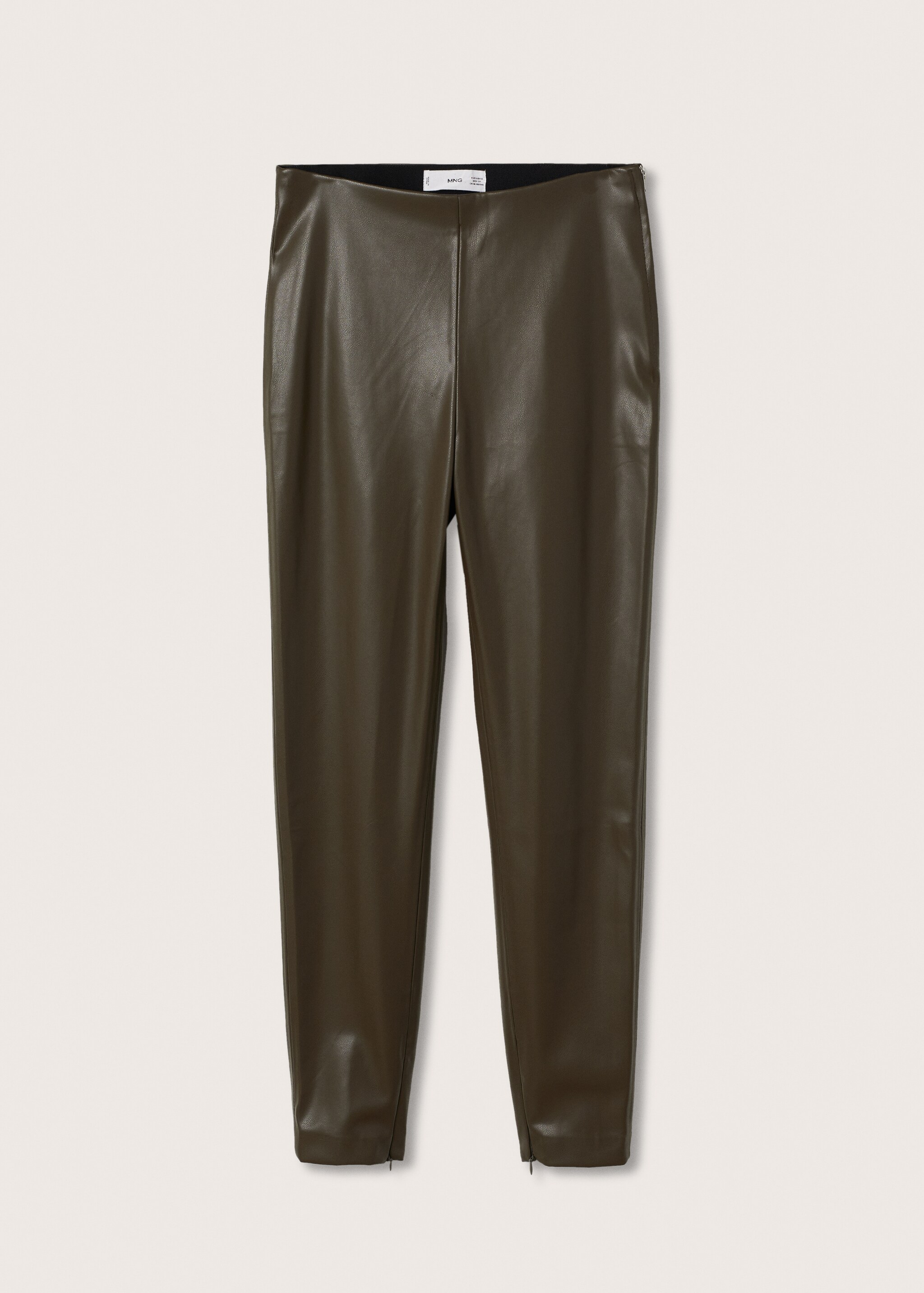 Leather-effect leggings with split hems - Article without model