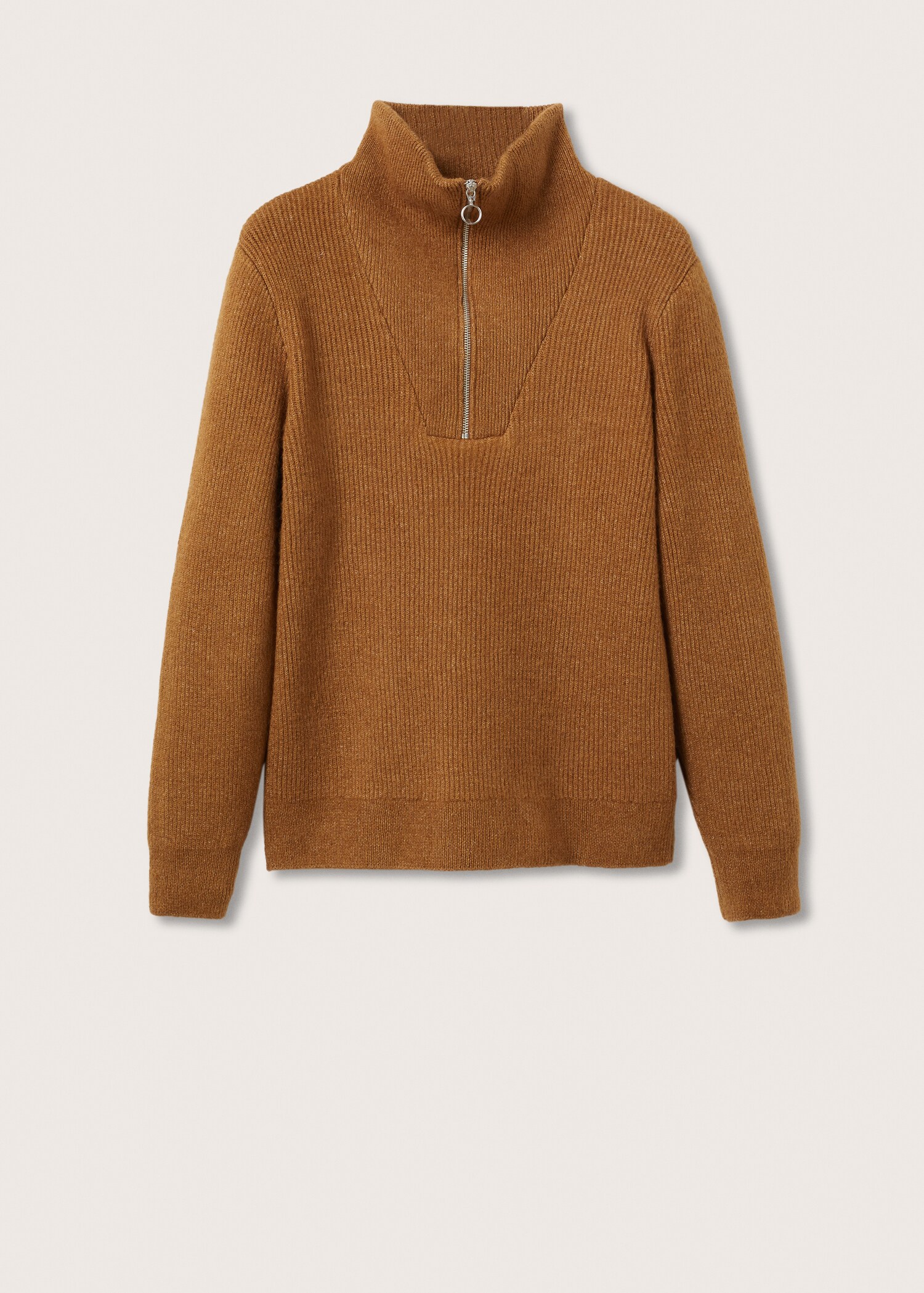 High neck sweater with zip - Article without model