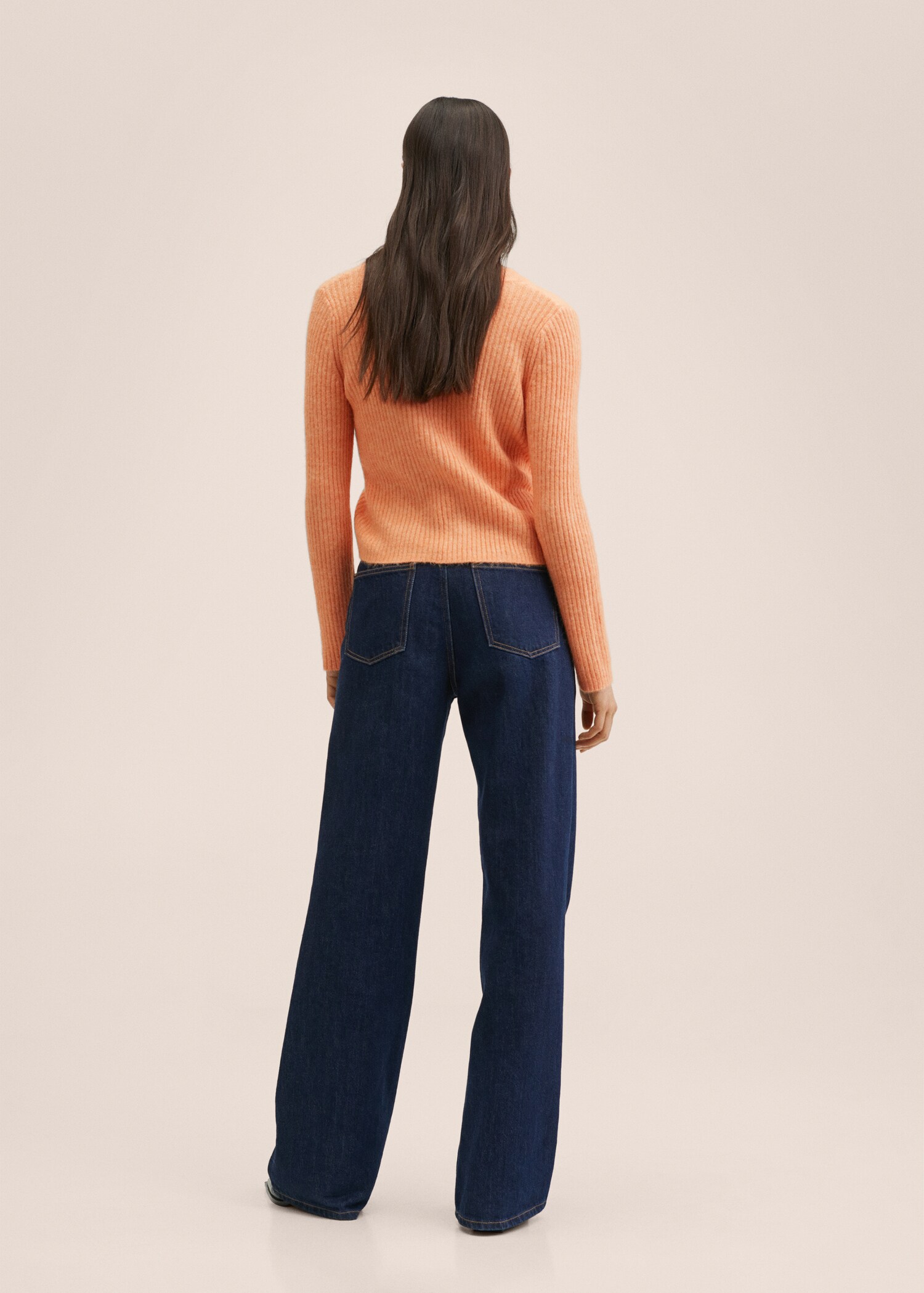 Ribbed knit cardigan - Reverse of the article