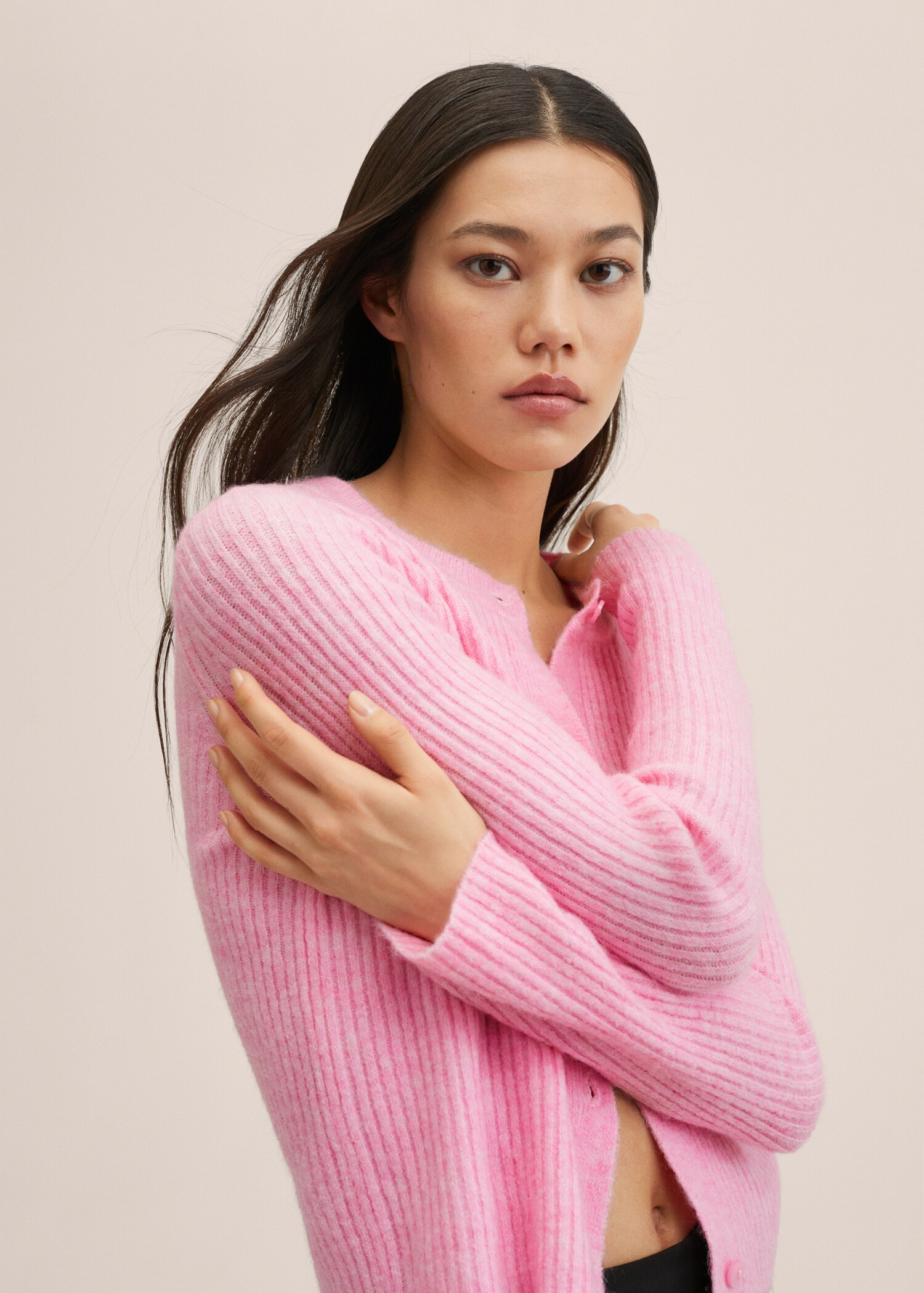 Ribbed knit cardigan - Details of the article 1