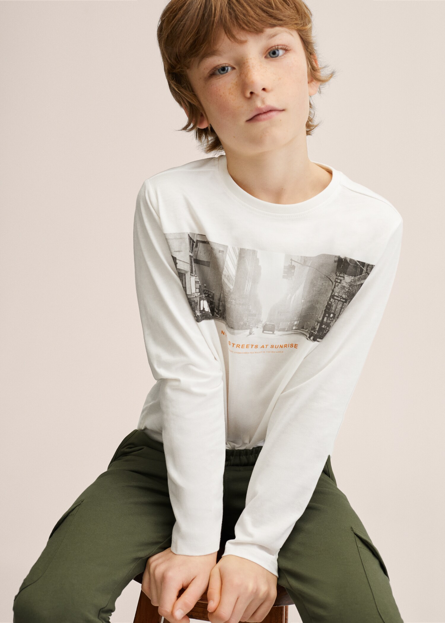 Printed long sleeve t-shirt - Medium plane