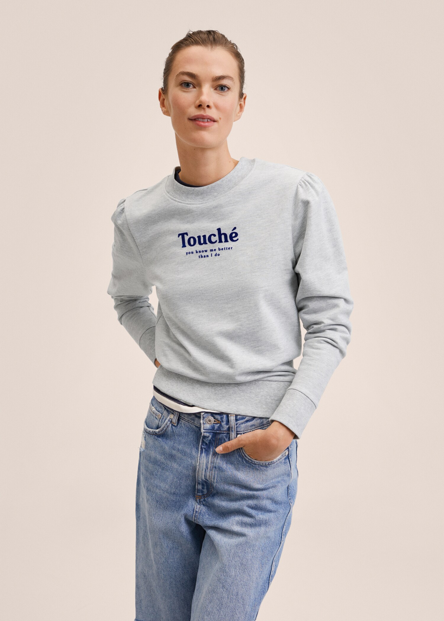 Sudadera mensaje algodón - Plano medio