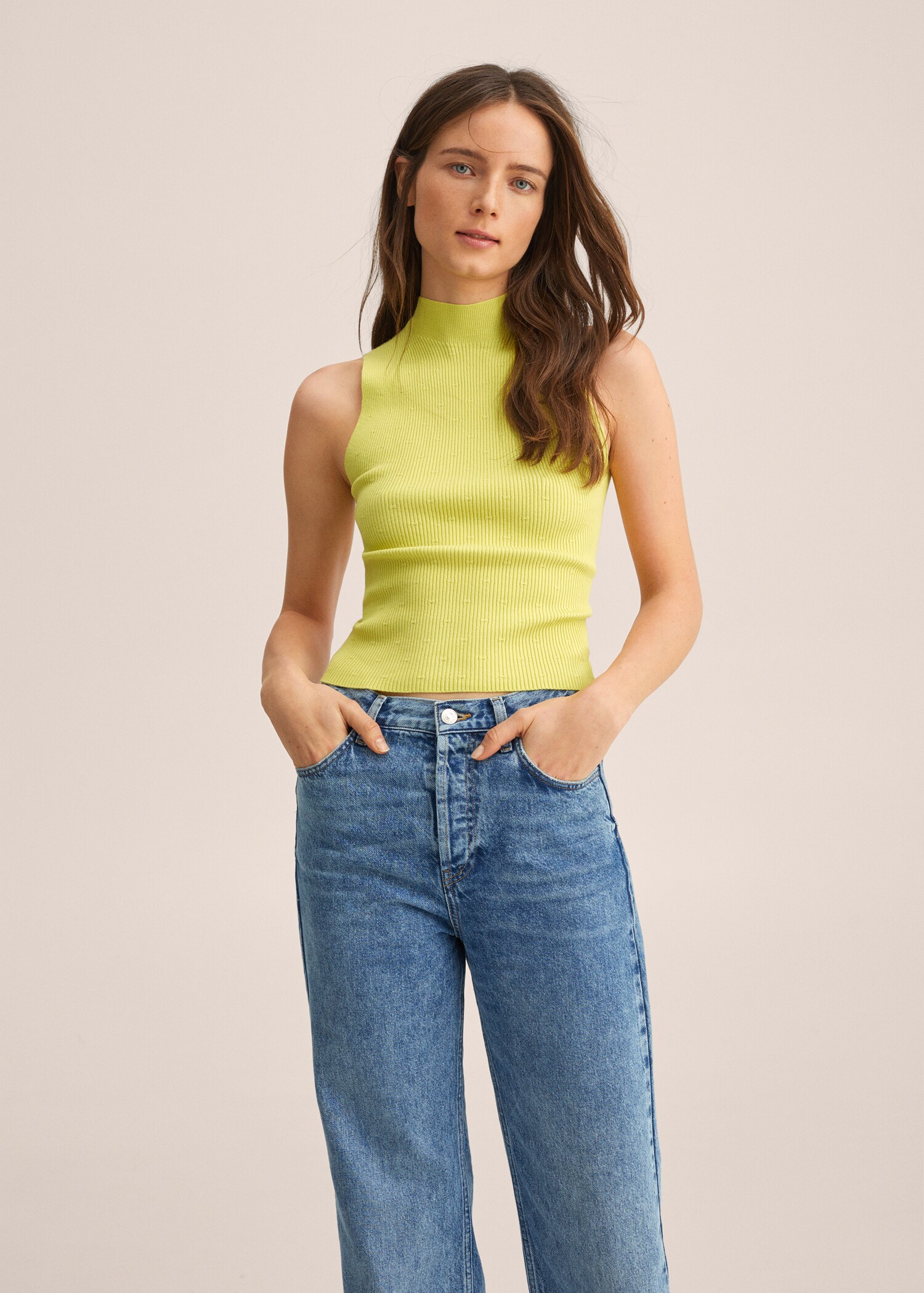 Perkins-neck ribbed top - Medium plane
