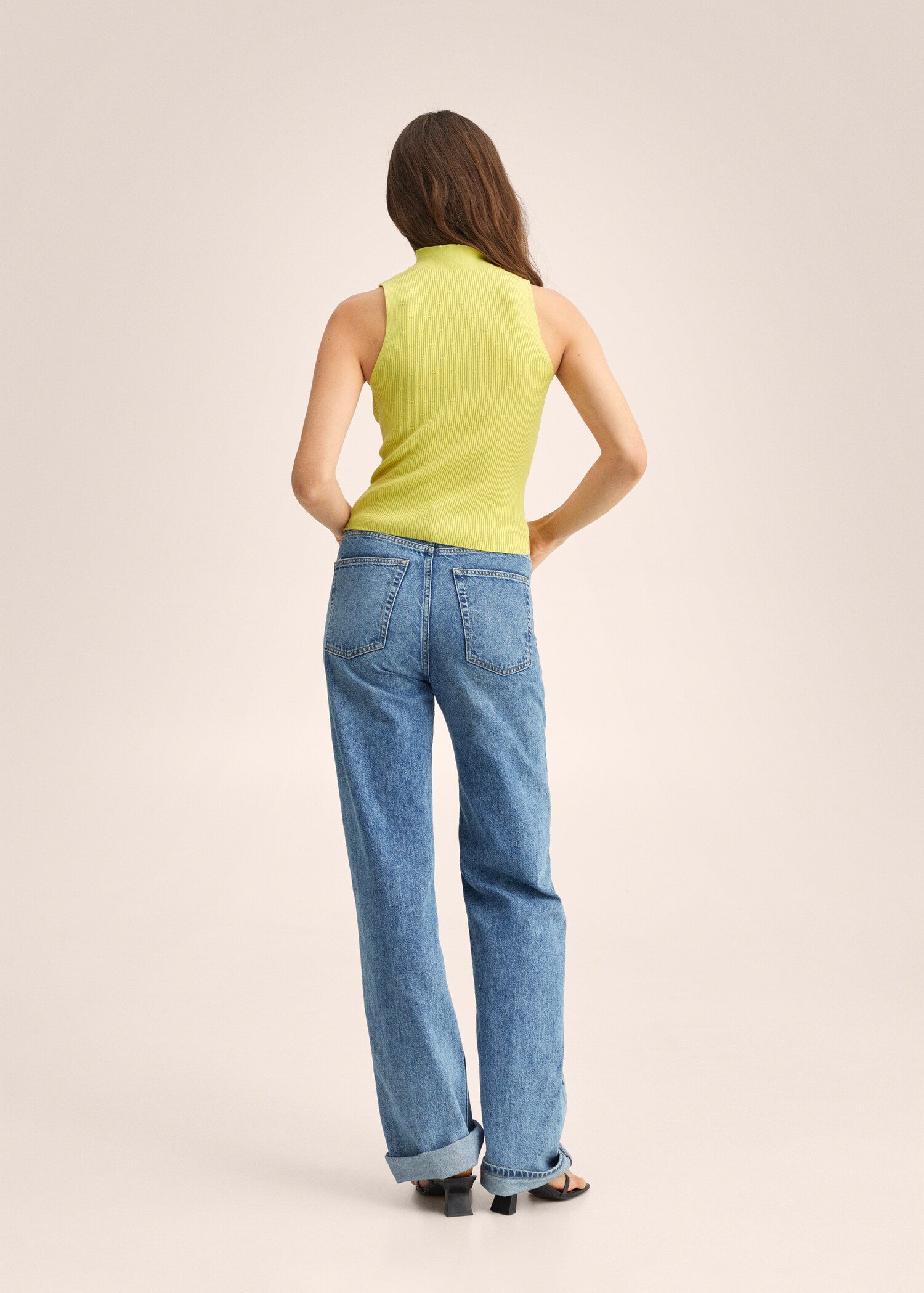 Perkins-neck ribbed top - Reverse of the article
