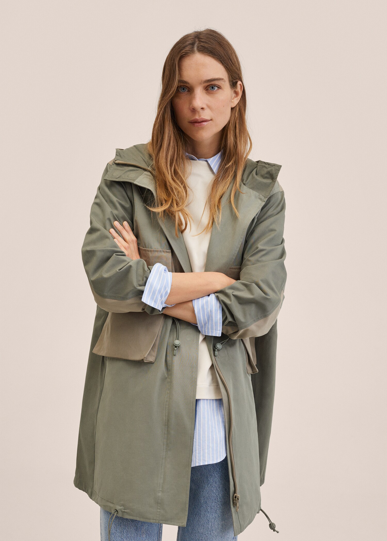 Bavlněná parka oversize - Náhled ve středové rovině
