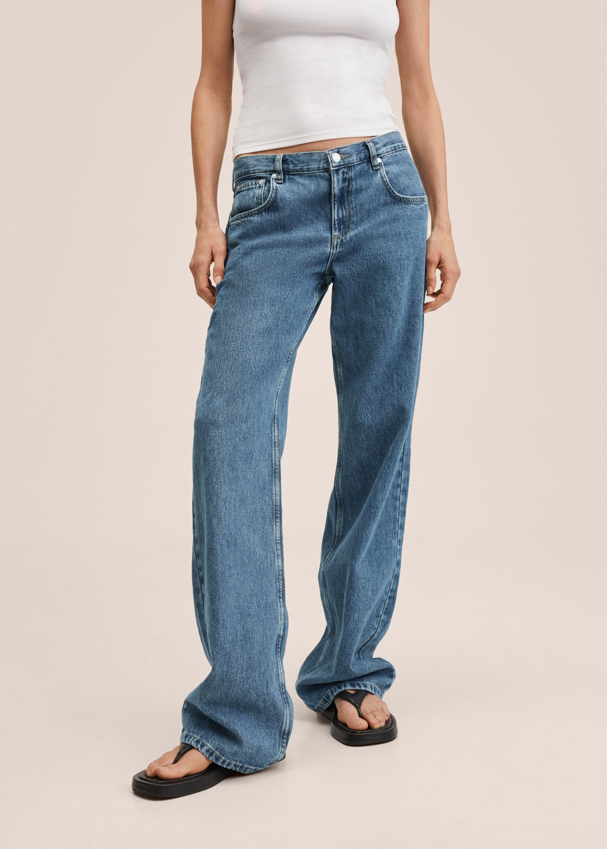 Low waist wideleg jeans - Medium plane