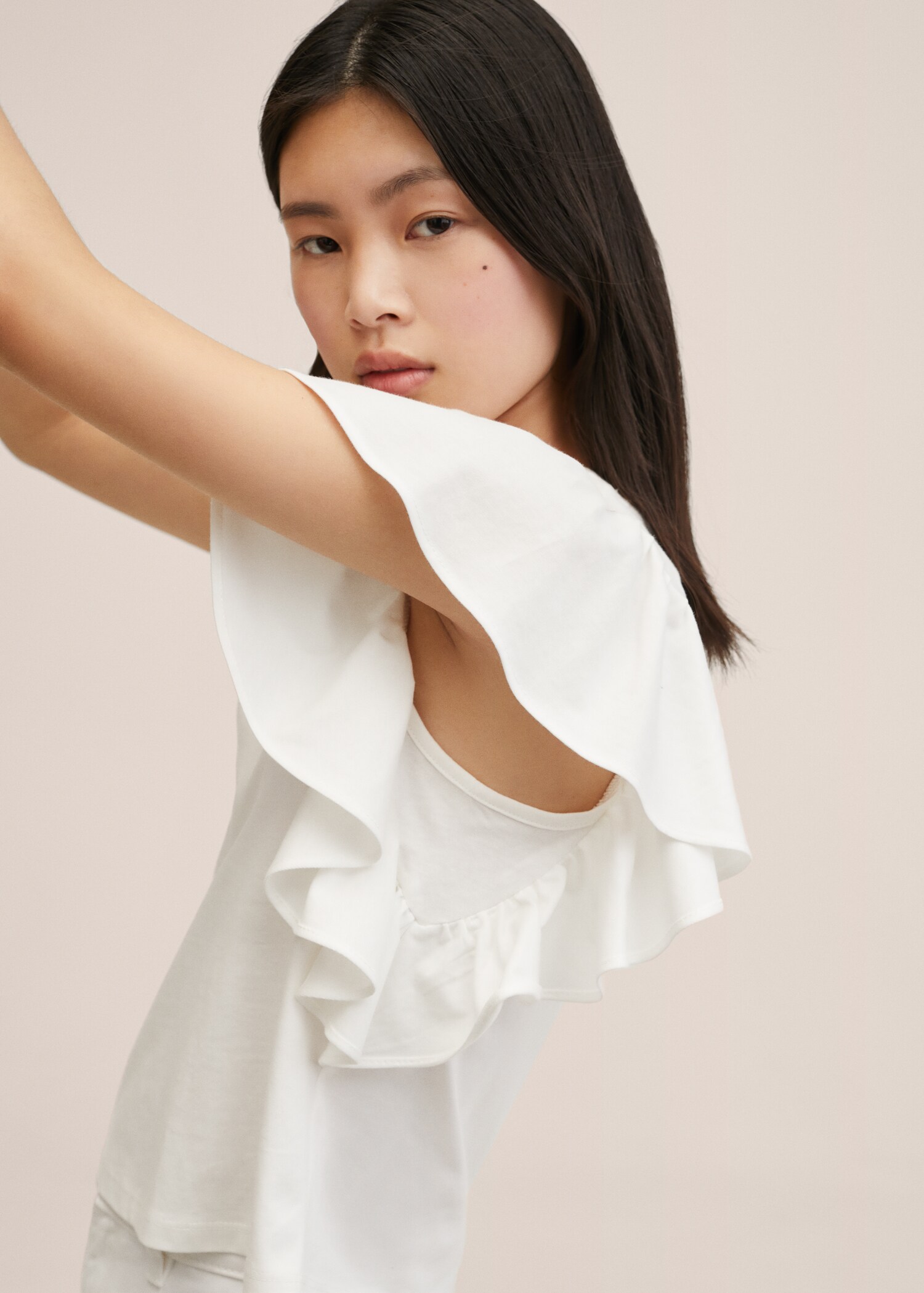 Frills cotton t-shirt - Details of the article 1