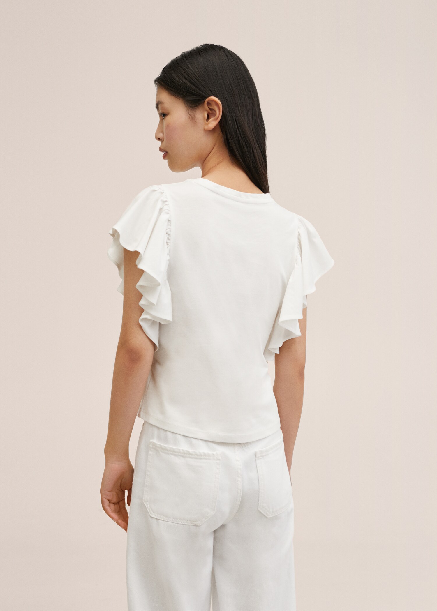 Frills cotton t-shirt - Reverse of the article