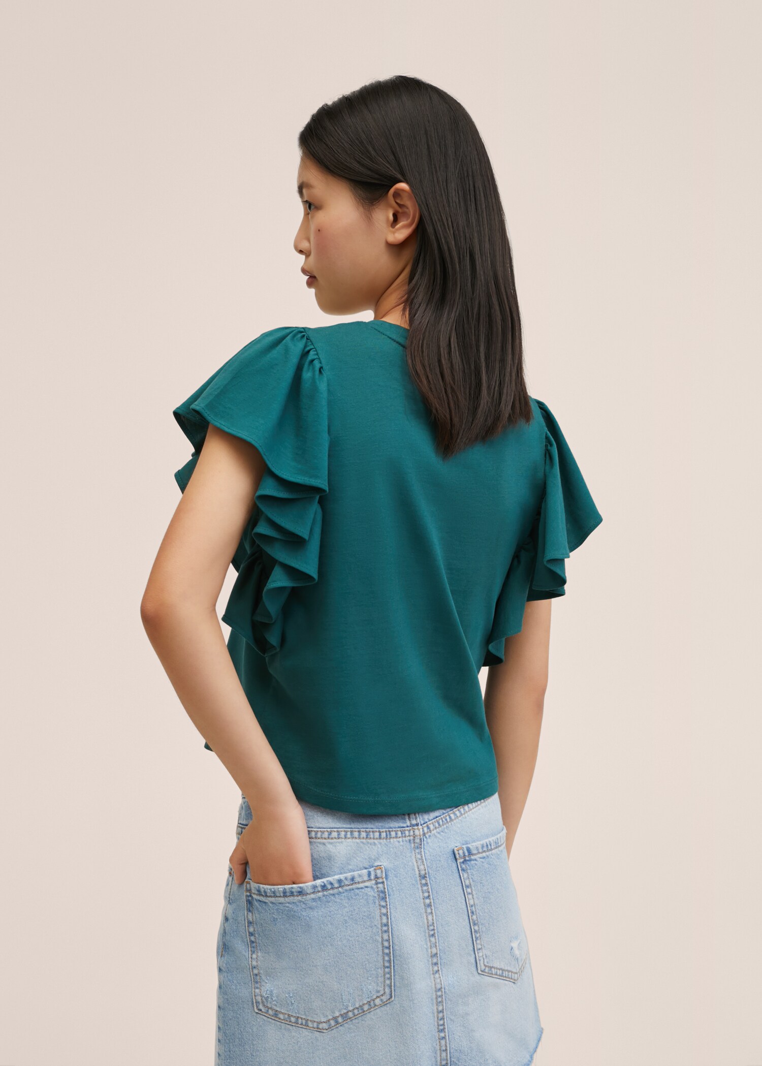 Frills cotton t-shirt - Reverse of the article