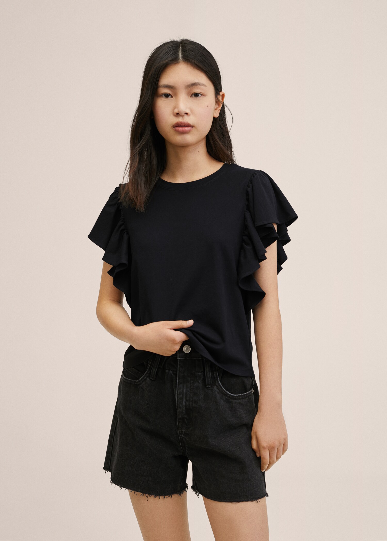 Frills cotton t-shirt - Details of the article 1