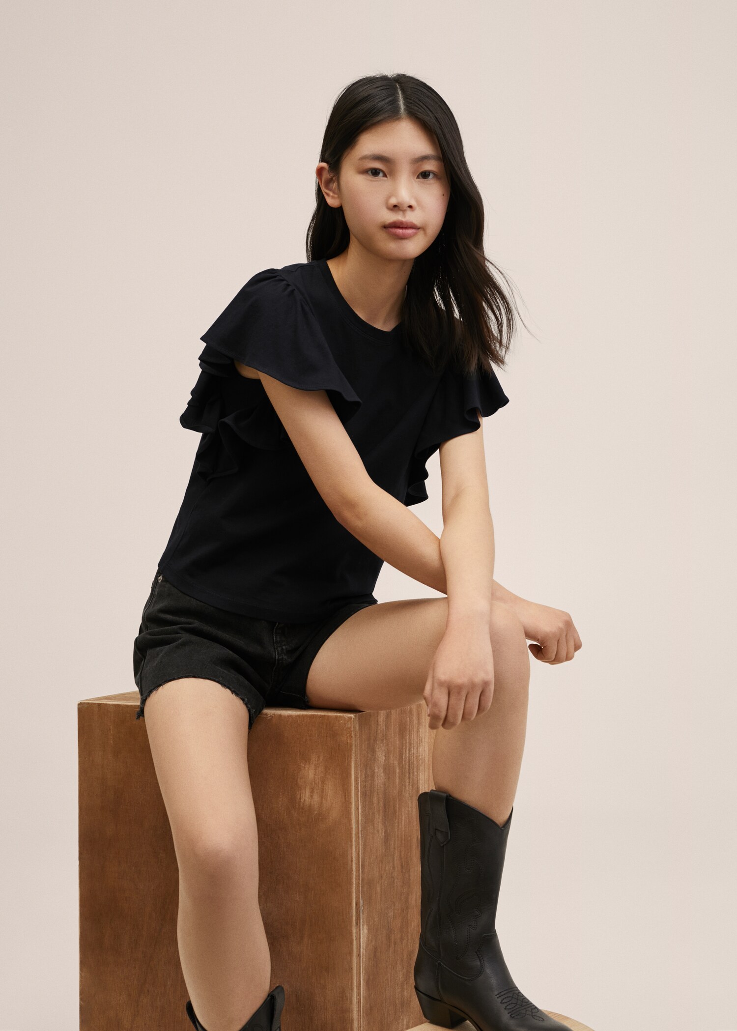 Frills cotton t-shirt - Details of the article 3