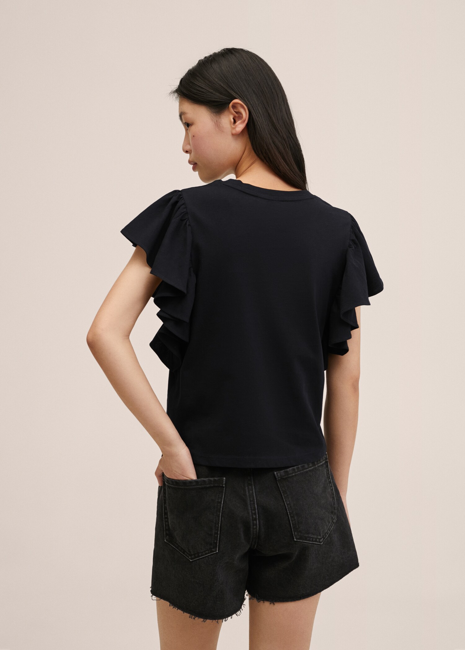 Frills cotton t-shirt - Reverse of the article