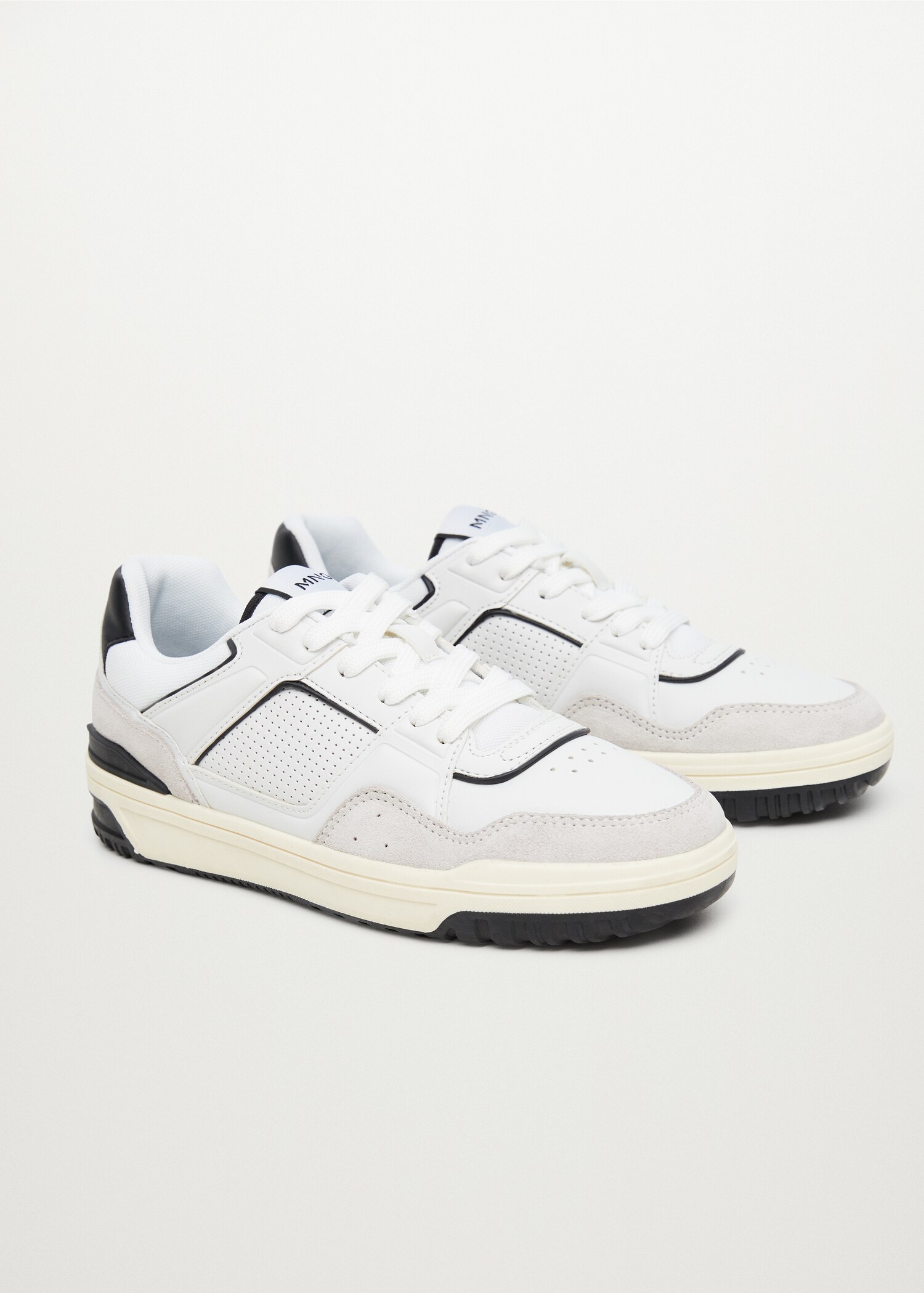 Lace-up mixed sneakers - Medium plane