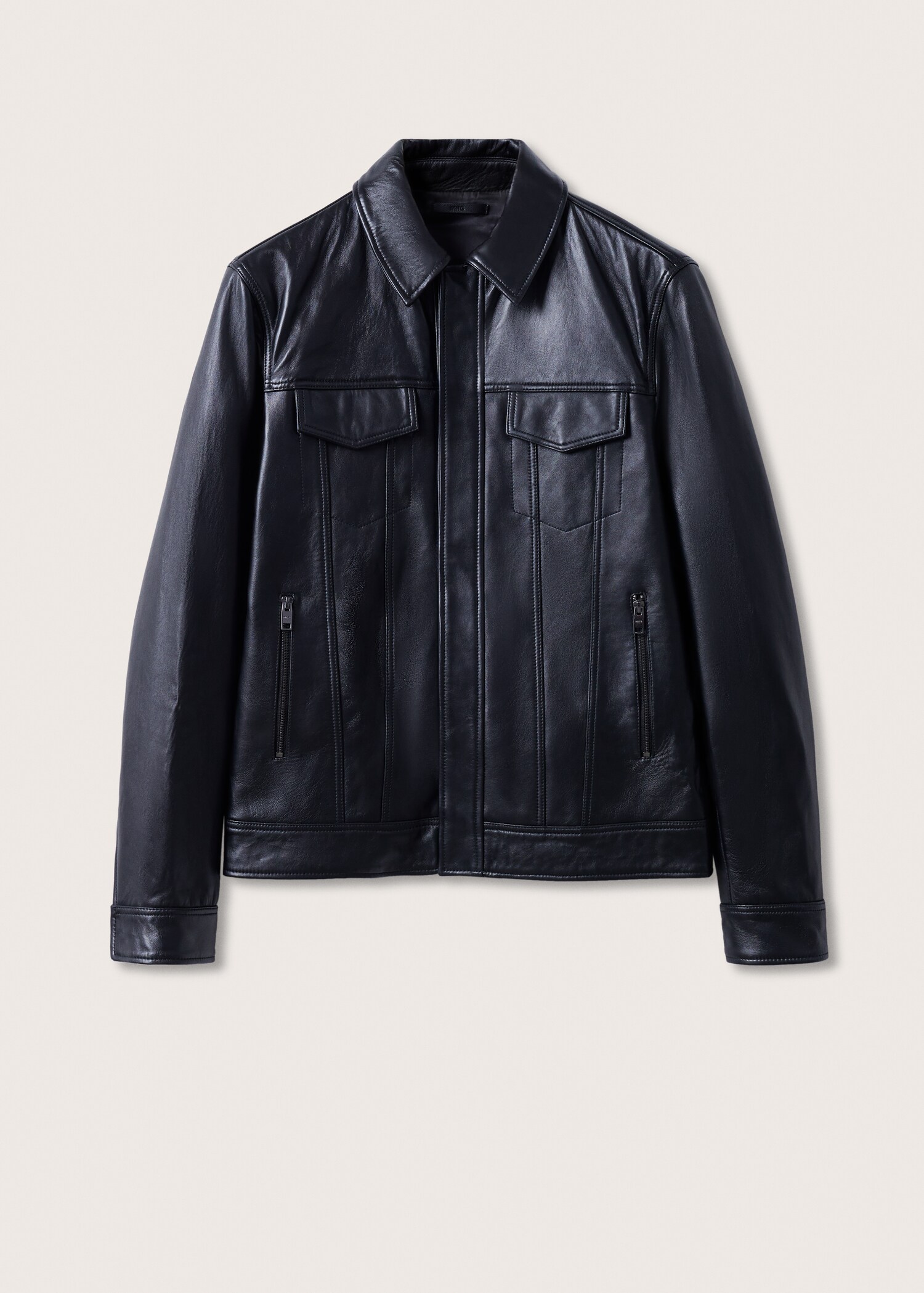 Pocket leather jacket - Article without model