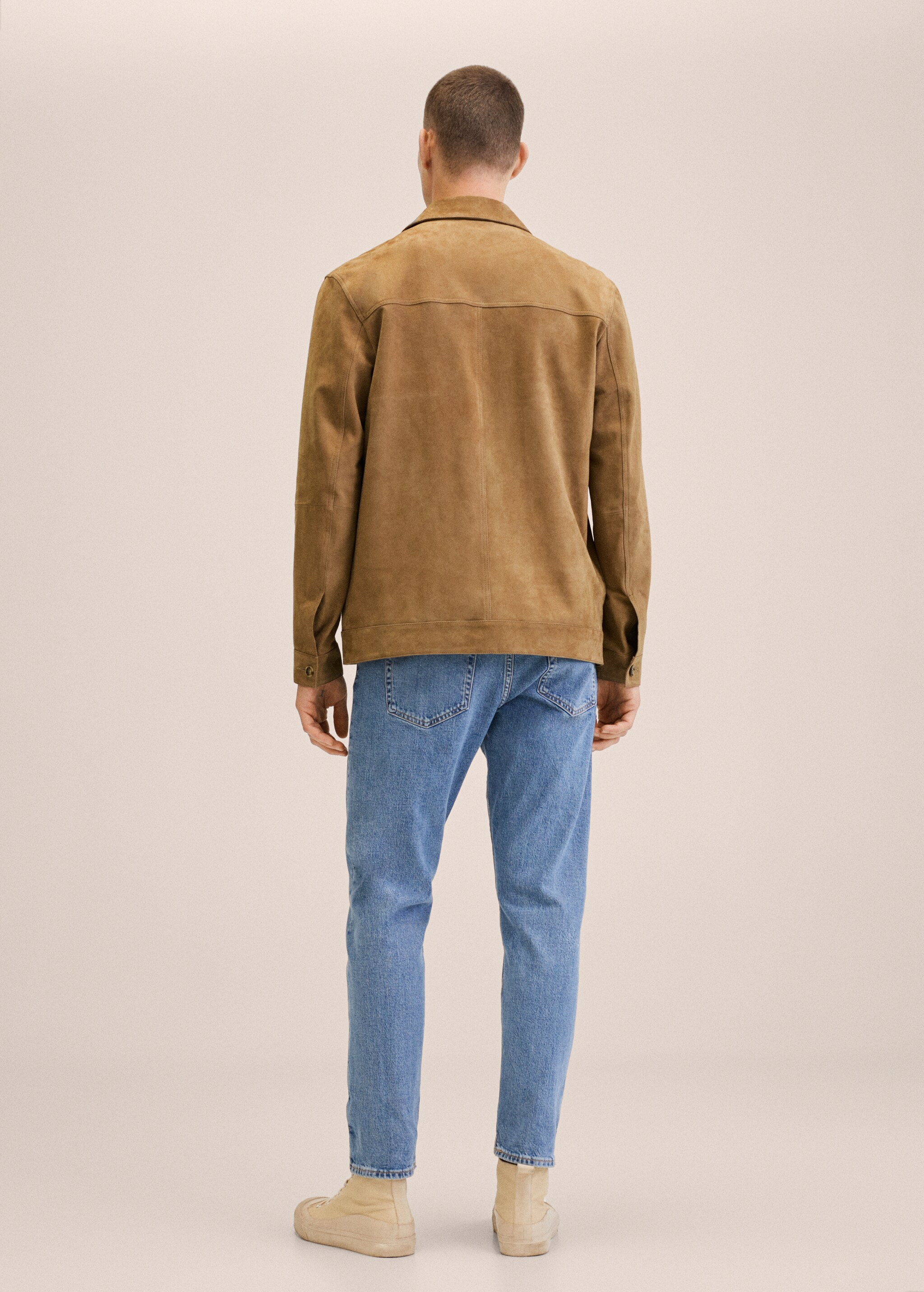 Chest-pocket suede jacket - Reverse of the article