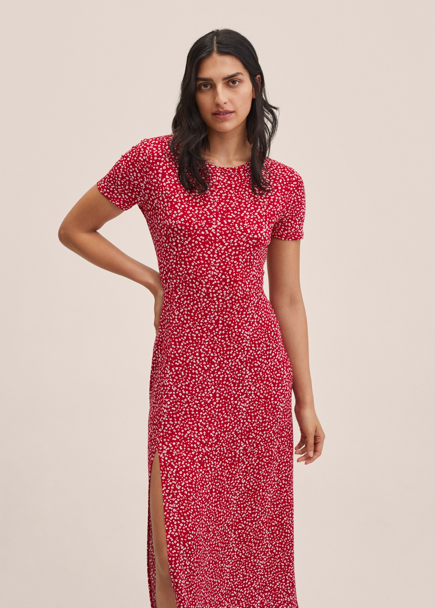 Vestido estampado flores - Plano medio